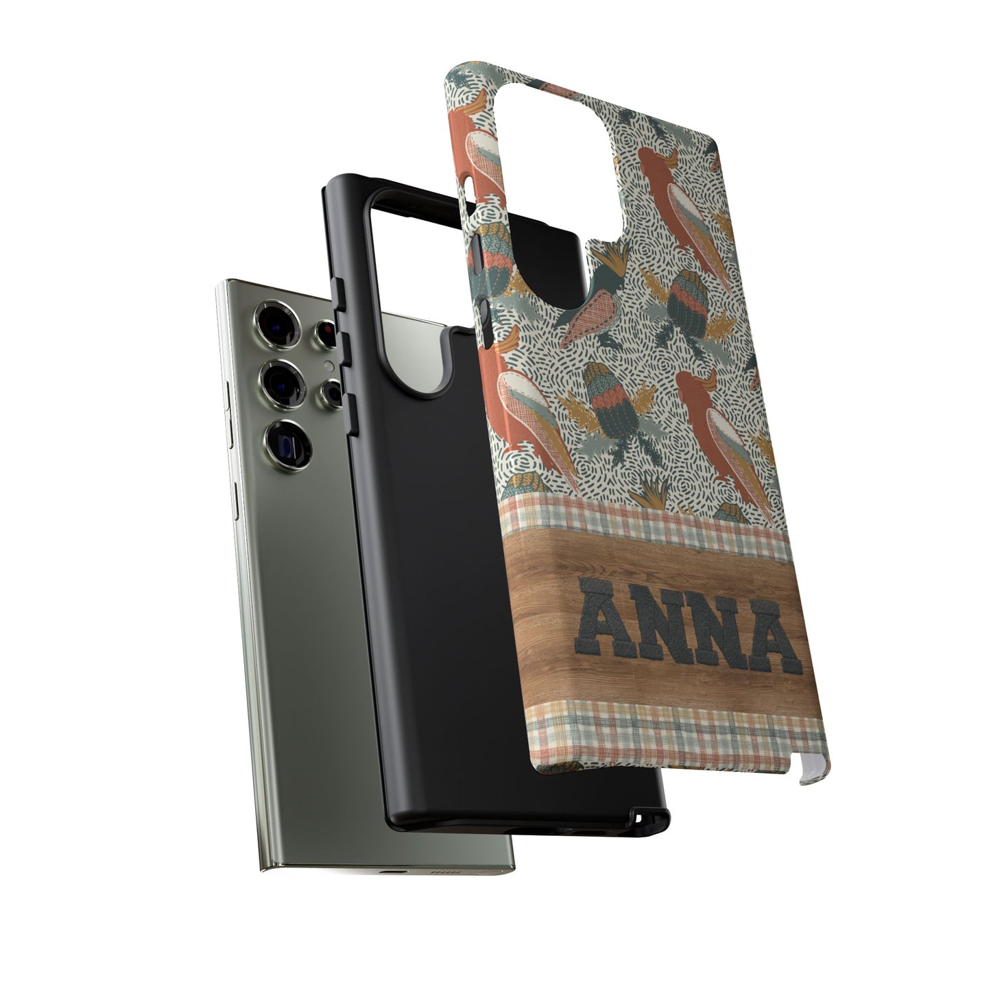 Personalised phone tough case - Native Patches hand drawn design