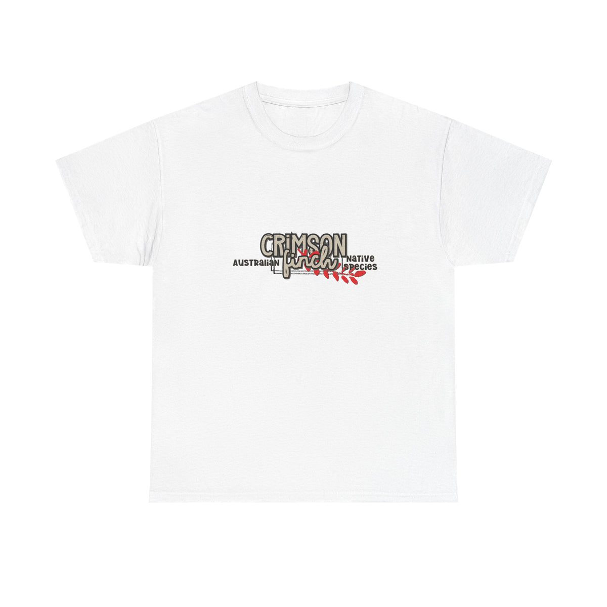 Crimson Finch Australian native species custom T Shirt - Gildan 5000
