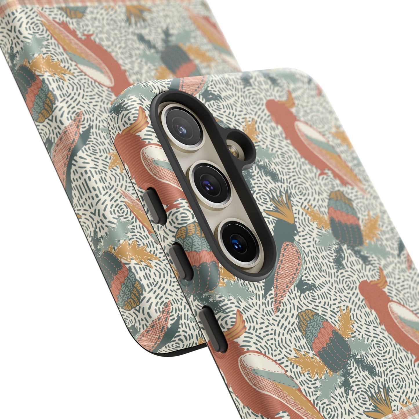 Personalised phone tough case - Native Patches hand drawn design