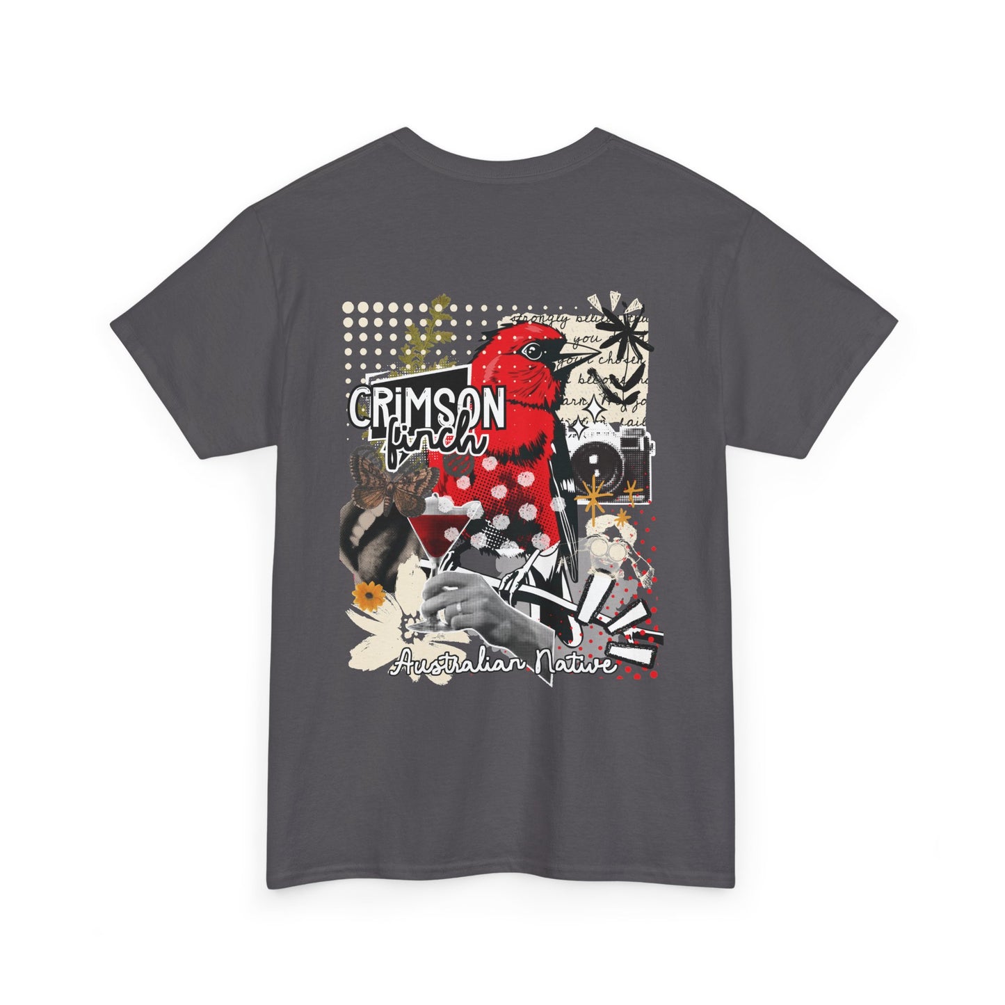 Crimson Finch Australian native species custom T Shirt - Gildan 5000