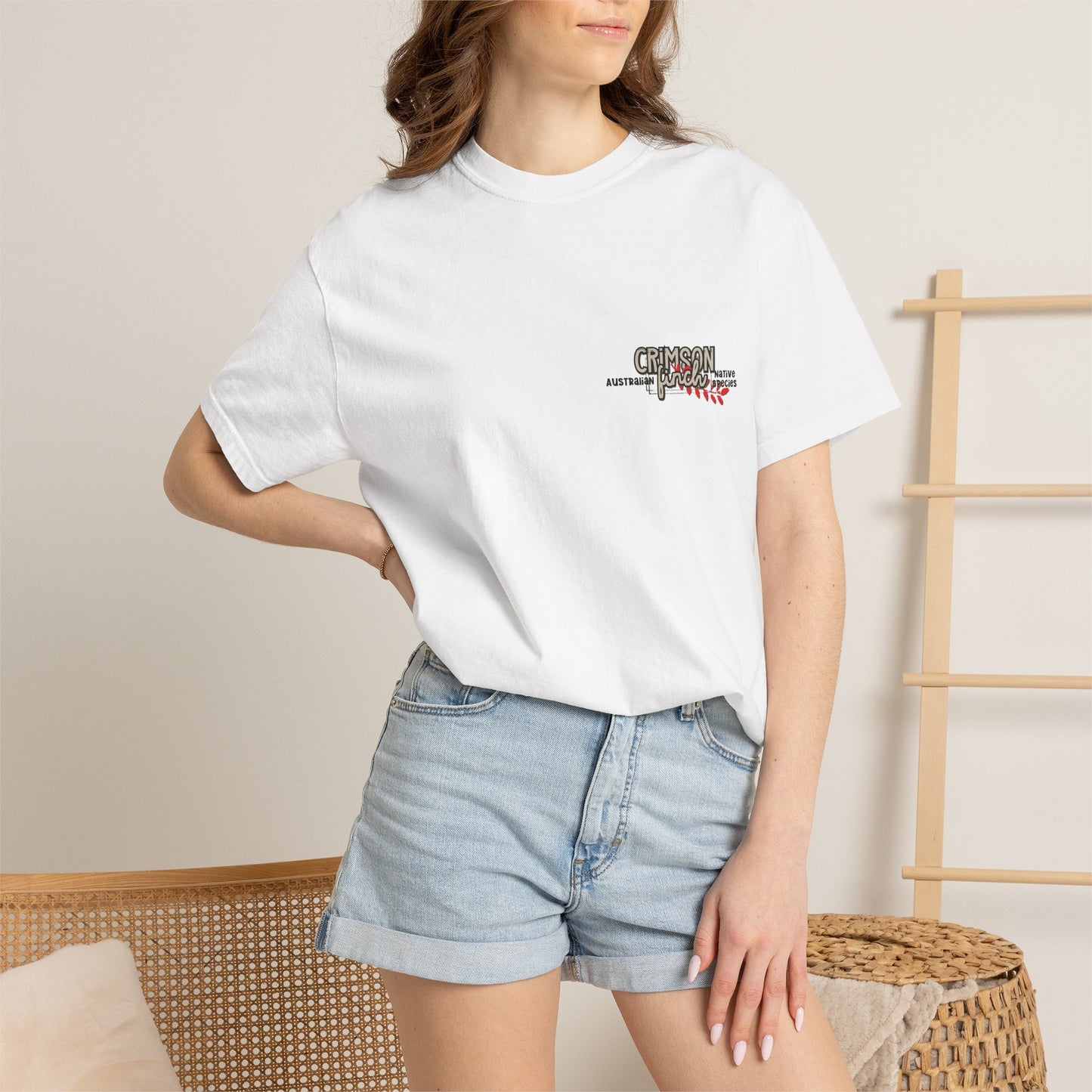 Crimson Finch graphic collage T Shirt - C1717 Comfort Colors