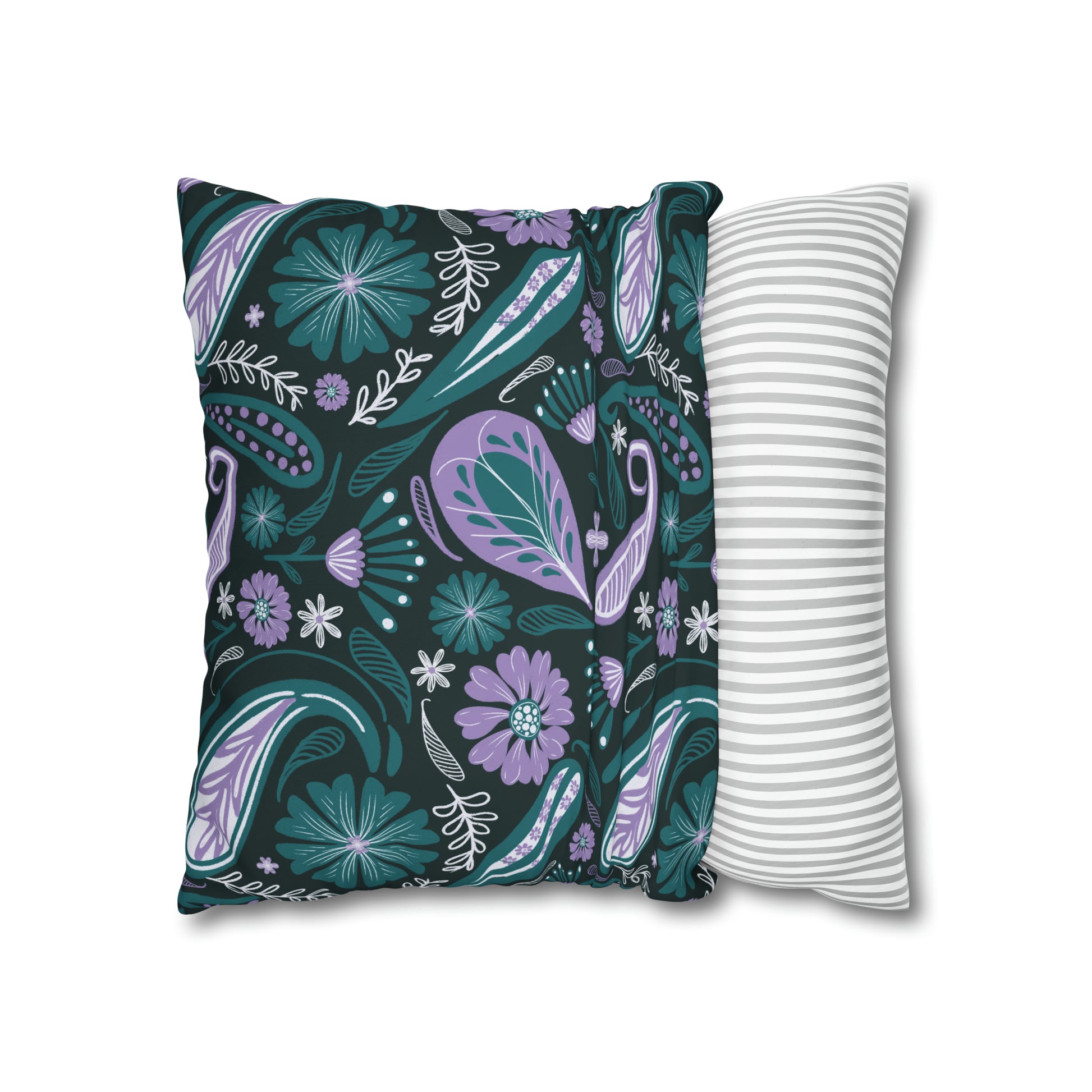 Serenity - hand drawn patterned cushion cover serene deep teal - Solei Designs