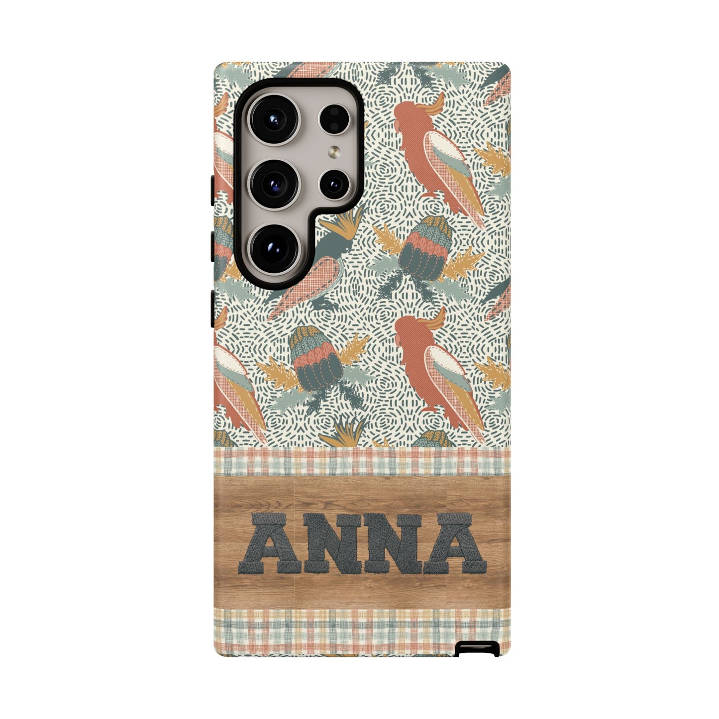 Personalised phone tough case - Native Patches hand drawn design