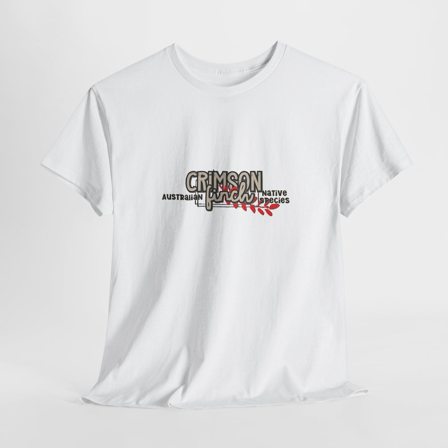 Crimson Finch Australian native species custom T Shirt - Gildan 5000
