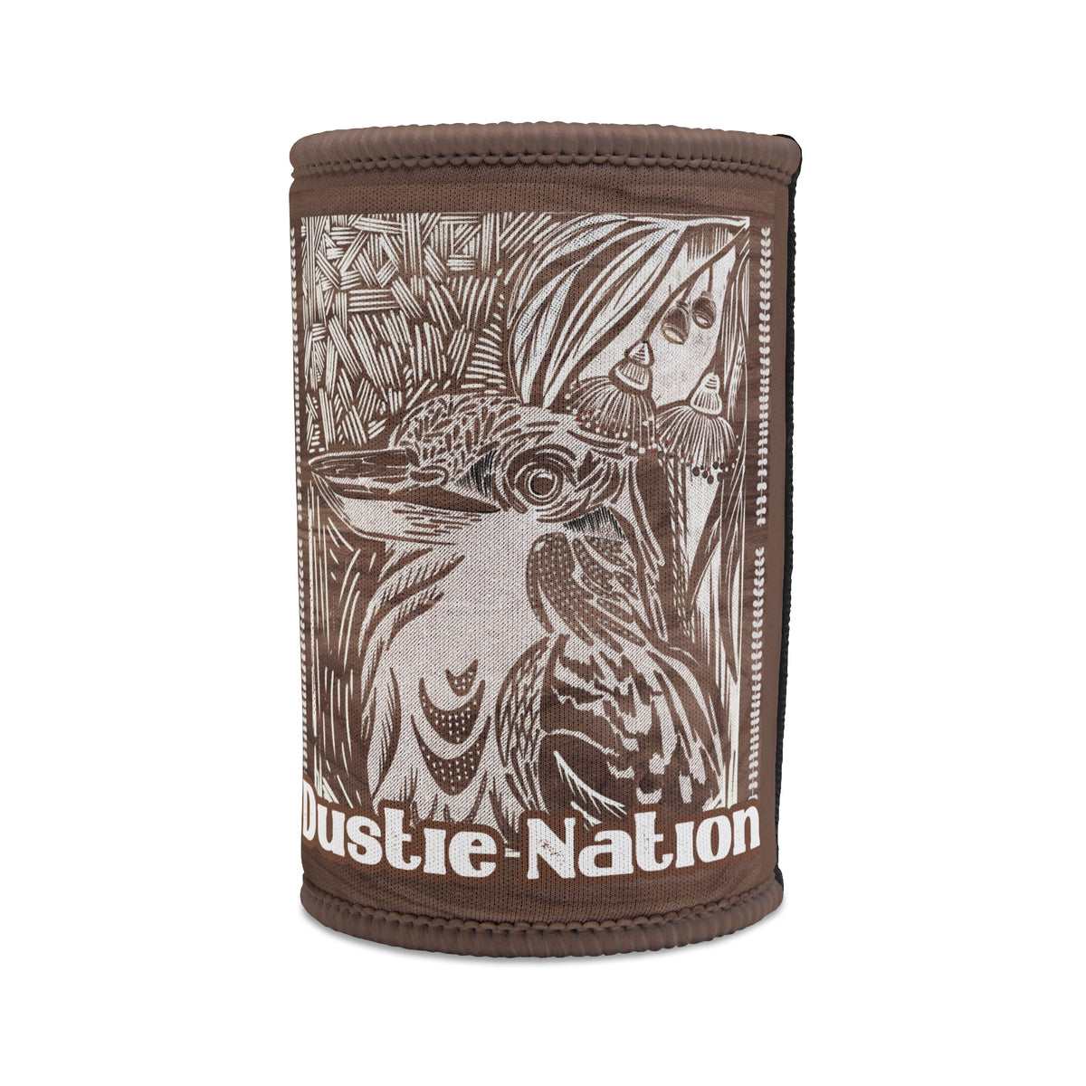 Personalized Stubby Cooler – Hand Sketched Kookaburra rustic design - Gift Idea