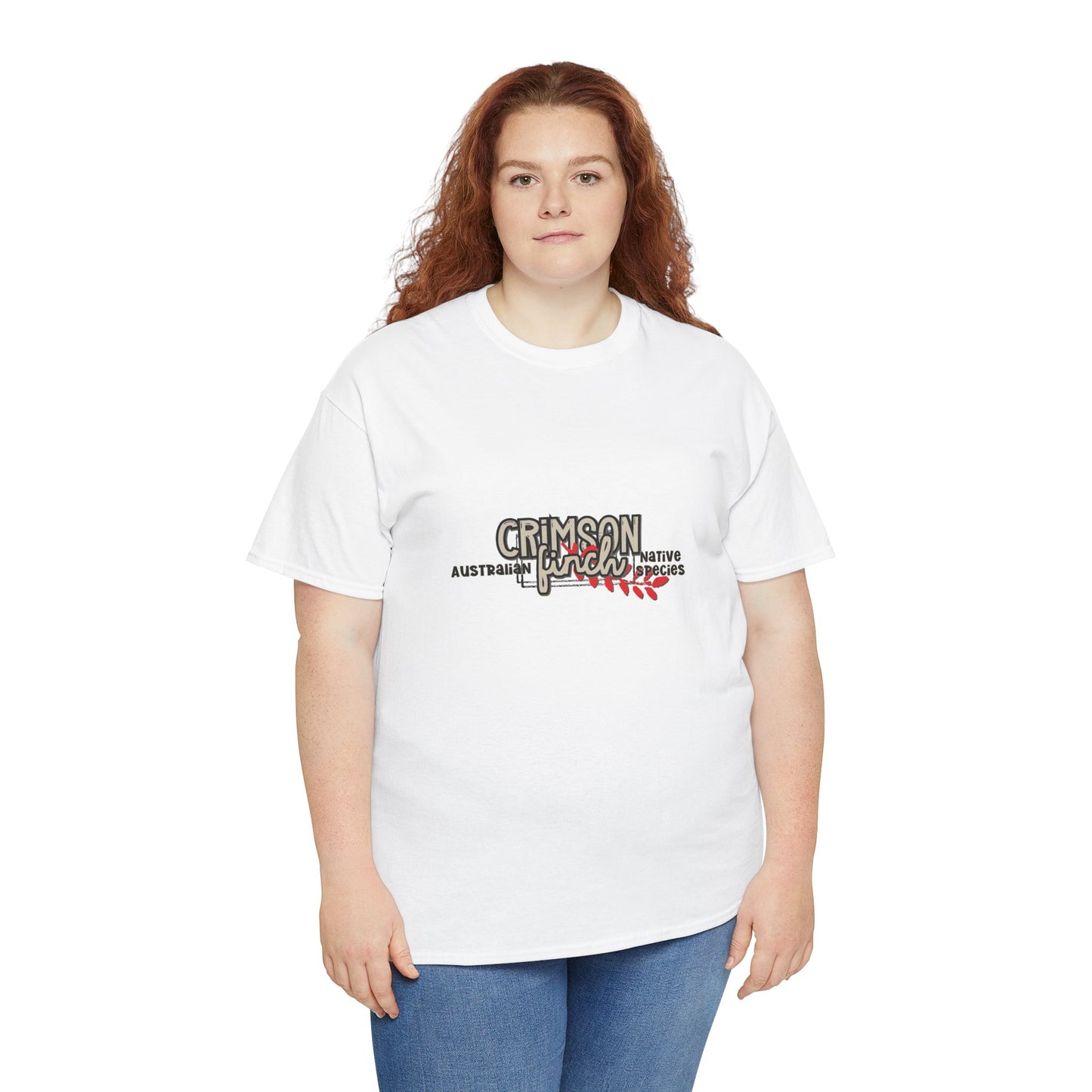 Crimson Finch Australian native species custom T Shirt - Gildan 5000
