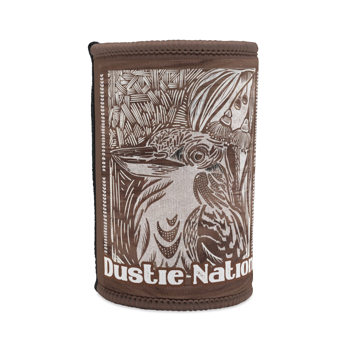 Personalized Stubby Cooler – Hand Sketched Kookaburra rustic design - Gift Idea