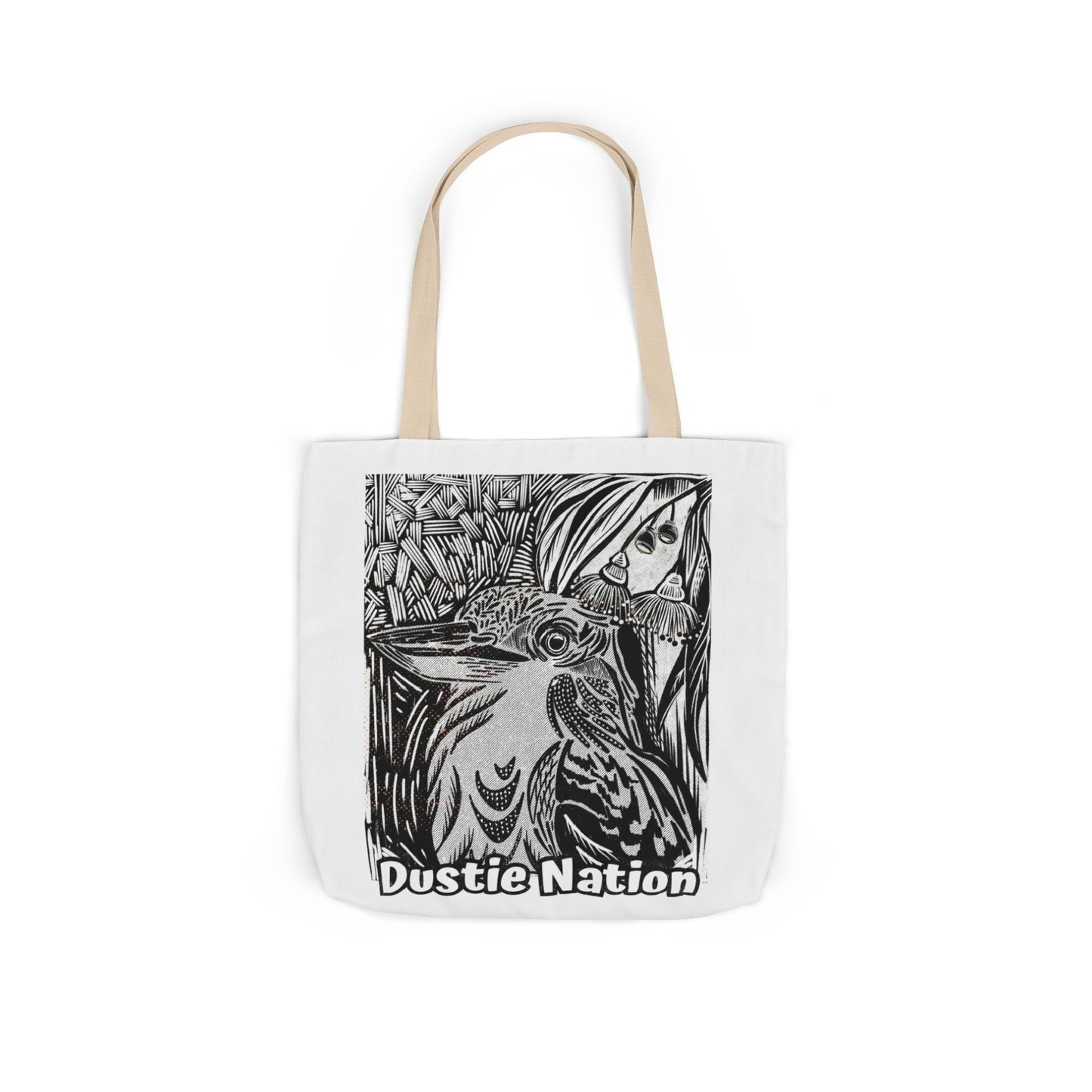 Australian Kookaburra custom design WHITE Tote Bag - Hand drawn artwork & custom text available
