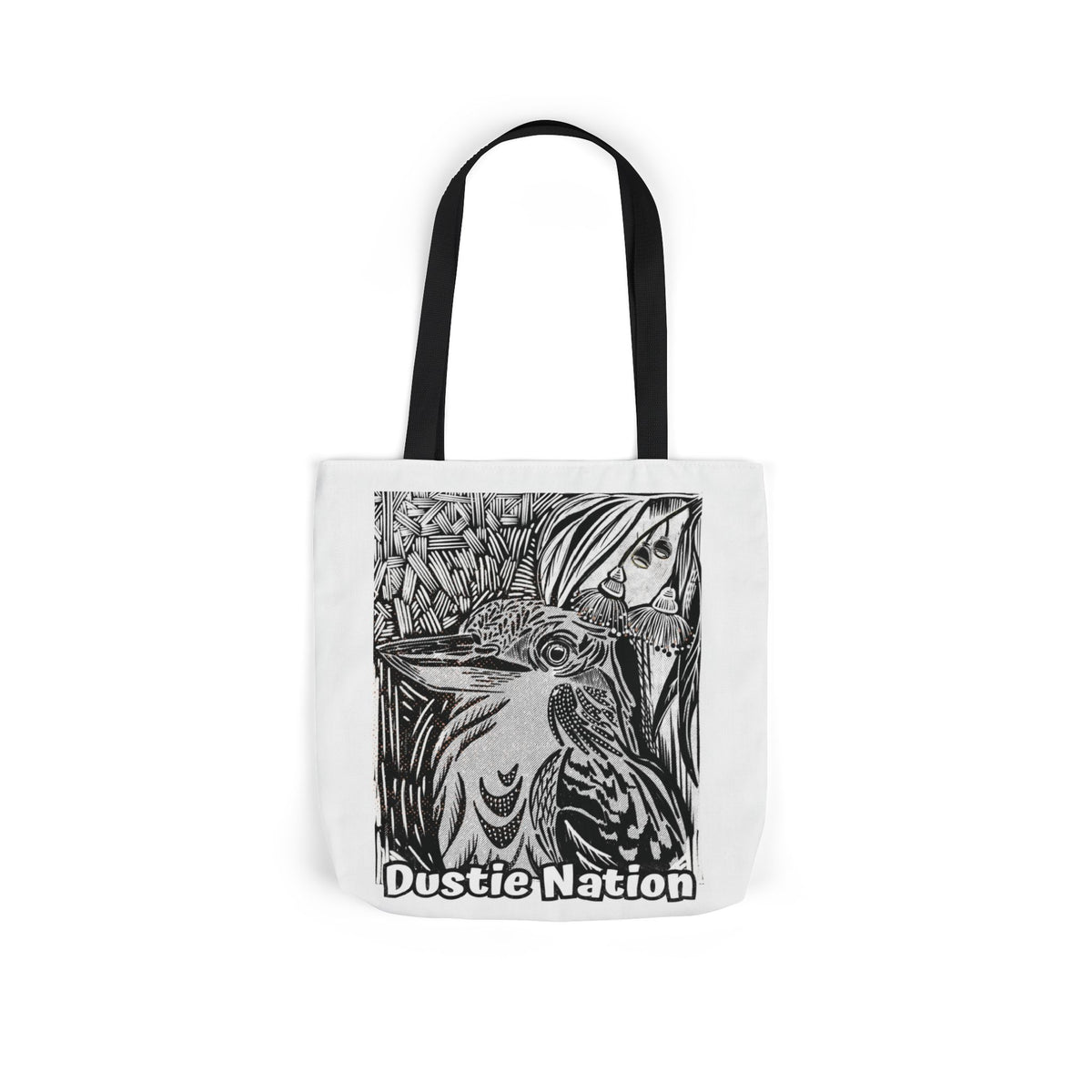 Australian Kookaburra custom design WHITE Tote Bag - Hand drawn artwork & custom text available