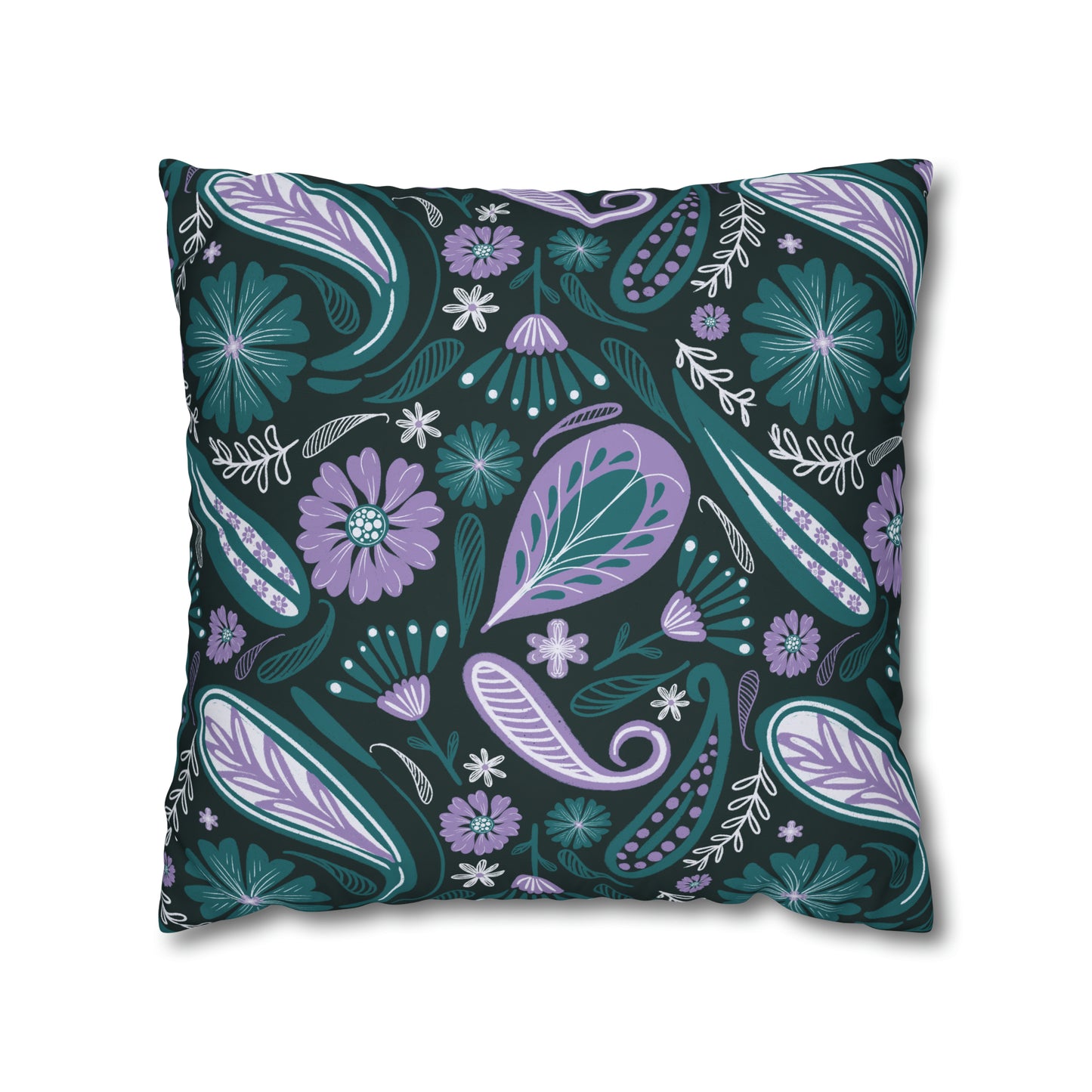 Serenity - hand drawn patterned cushion cover serene deep teal - Solei Designs