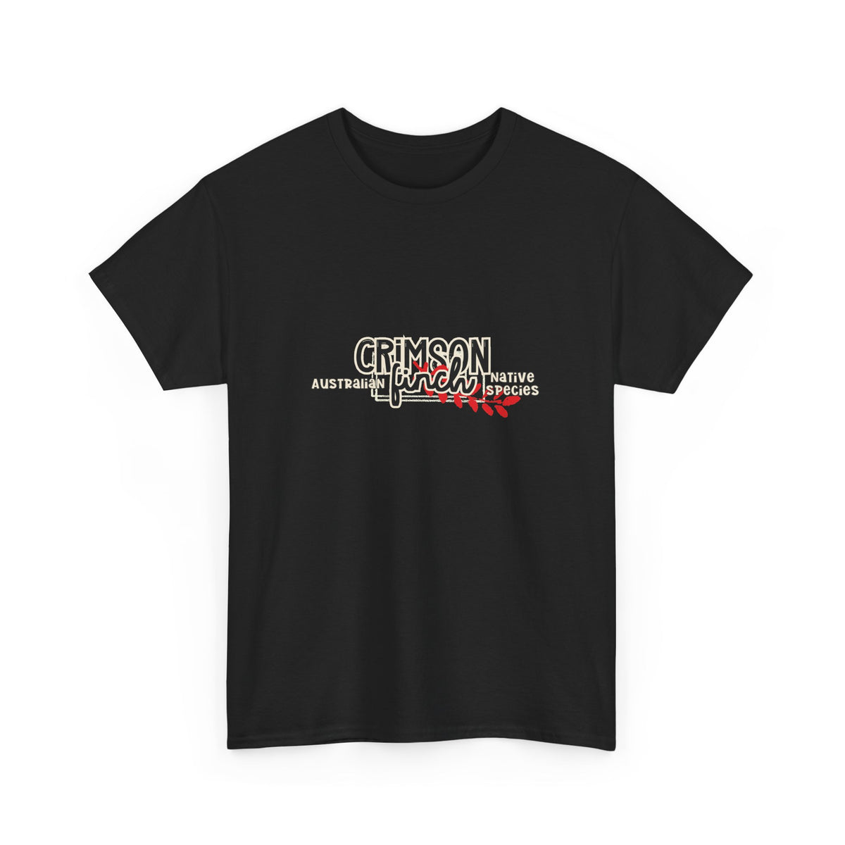 Crimson Finch Australian native species custom T Shirt - Gildan 5000