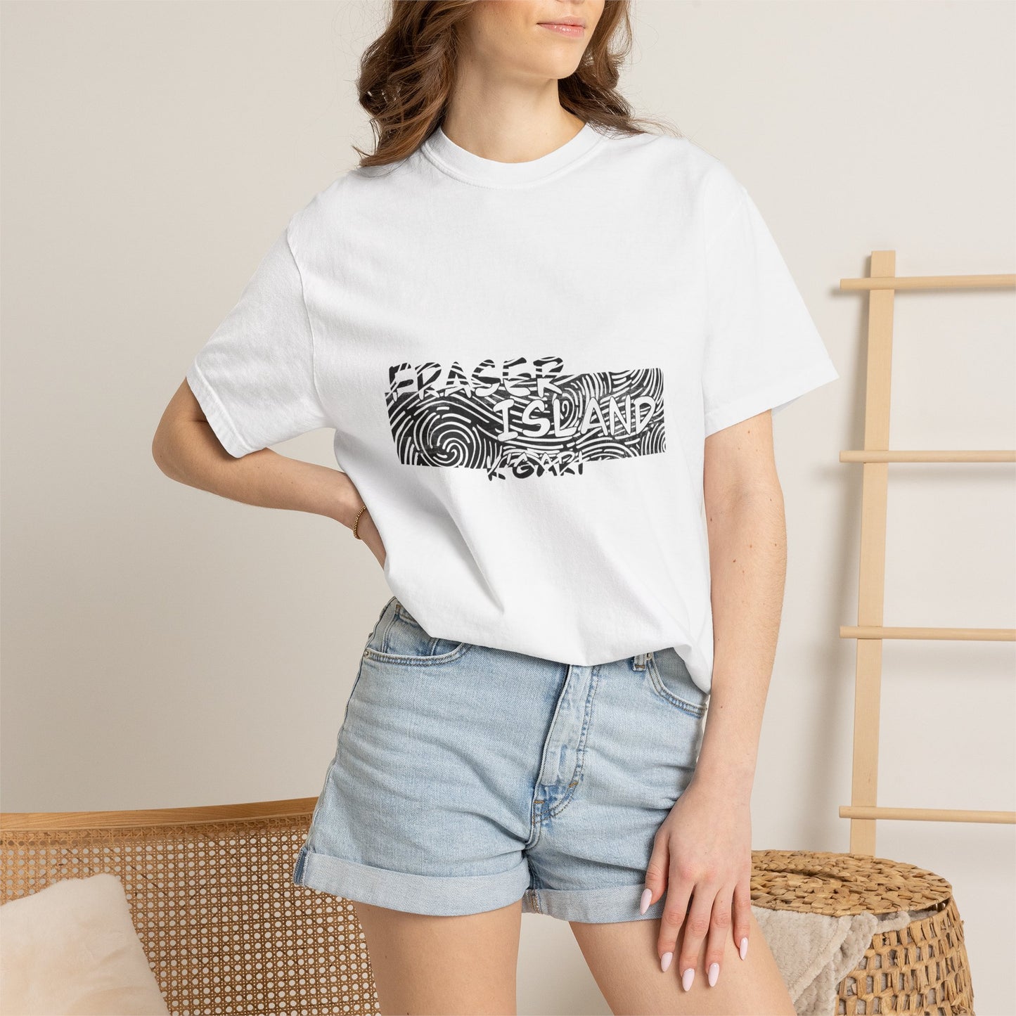 K'Gari Fraser Island Souvenir T Shirt - C1717 Hand Drawn Design