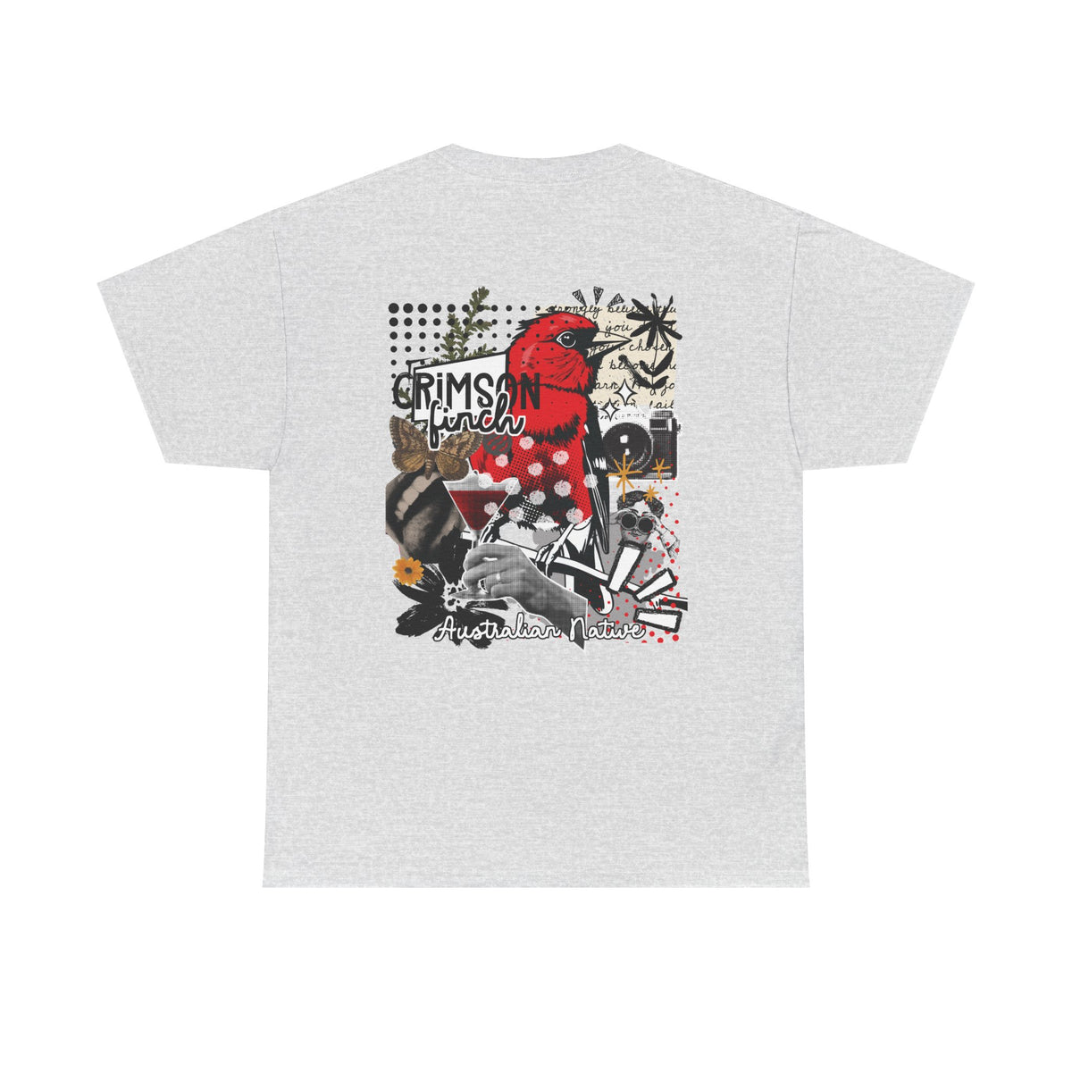 Crimson Finch Australian native species custom T Shirt - Gildan 5000
