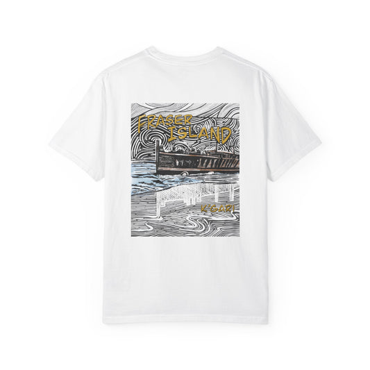 K'Gari Fraser Island Souvenir T Shirt - C1717 Hand Drawn Design