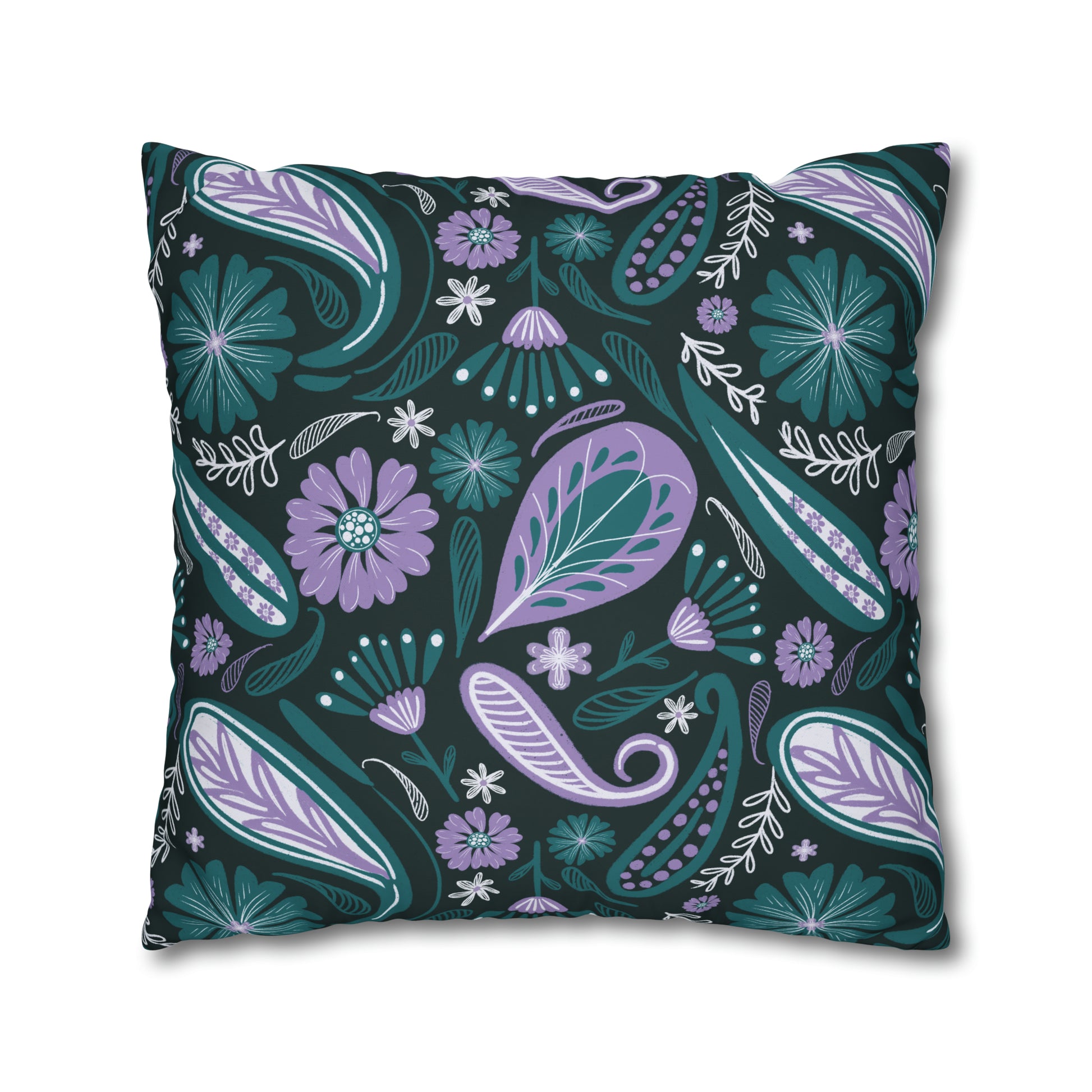 Serenity - hand drawn patterned cushion cover serene deep teal - Solei Designs