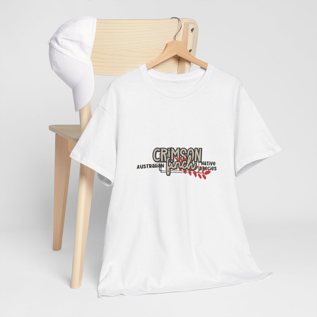 Crimson Finch Australian native species custom T Shirt - Gildan 5000