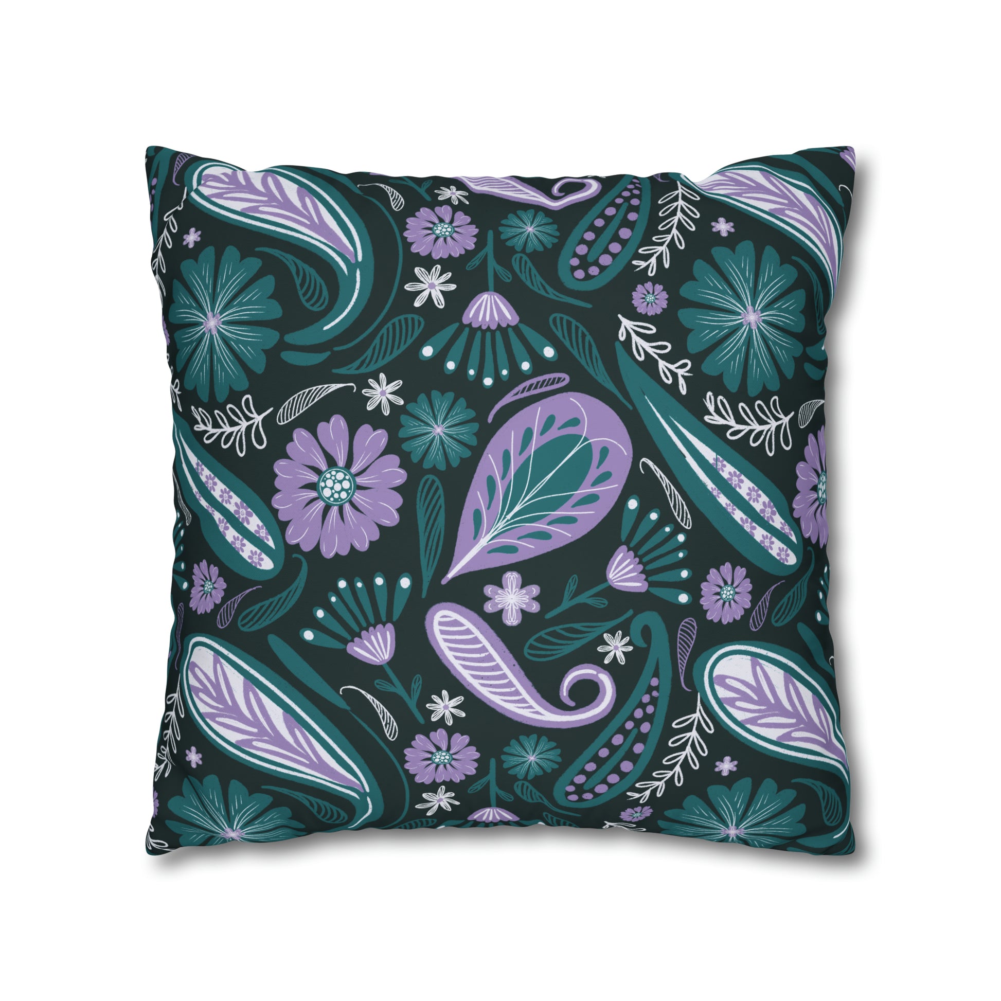 Serenity - hand drawn patterned cushion cover serene deep teal - Solei Designs
