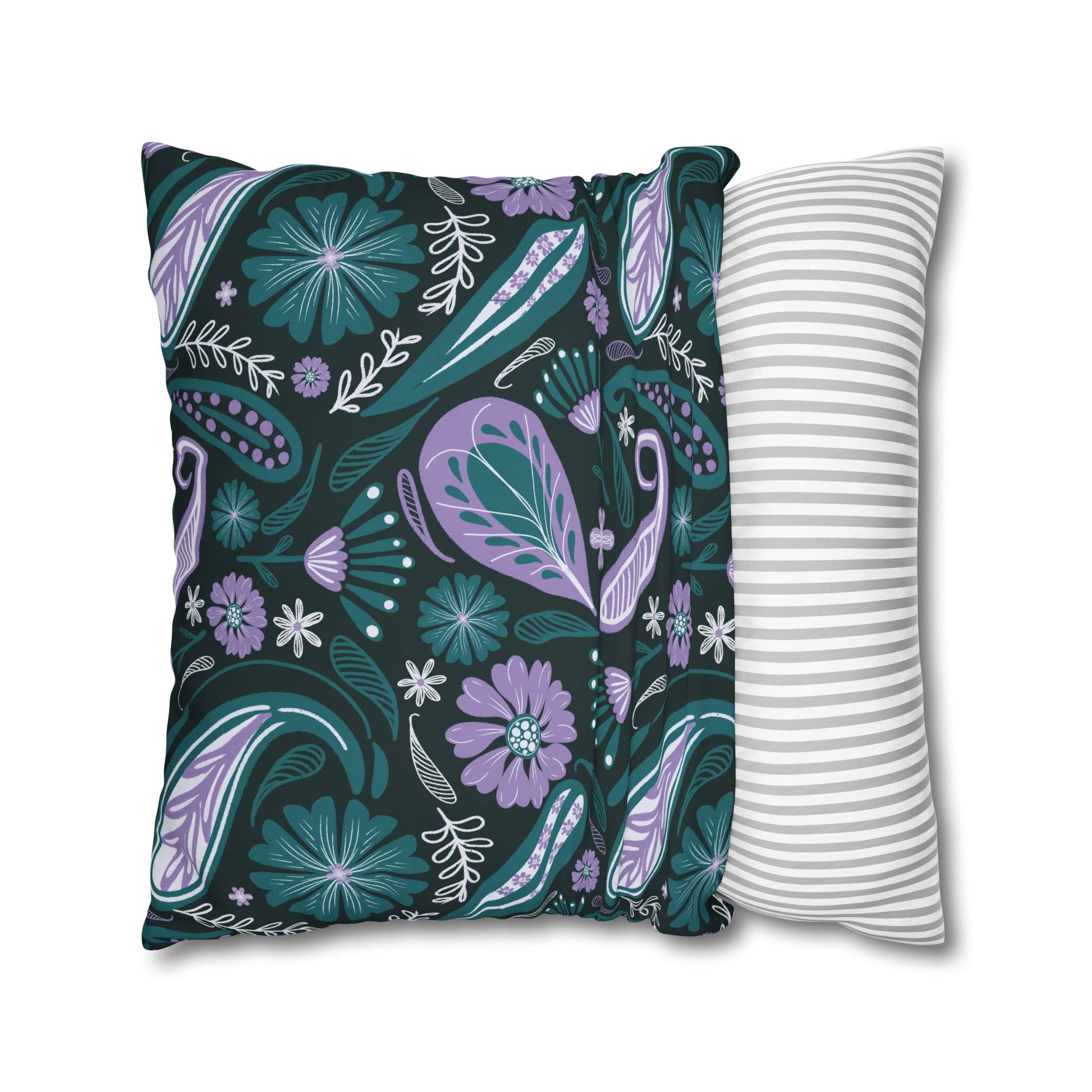 Serenity - hand drawn patterned cushion cover serene deep teal - Solei Designs