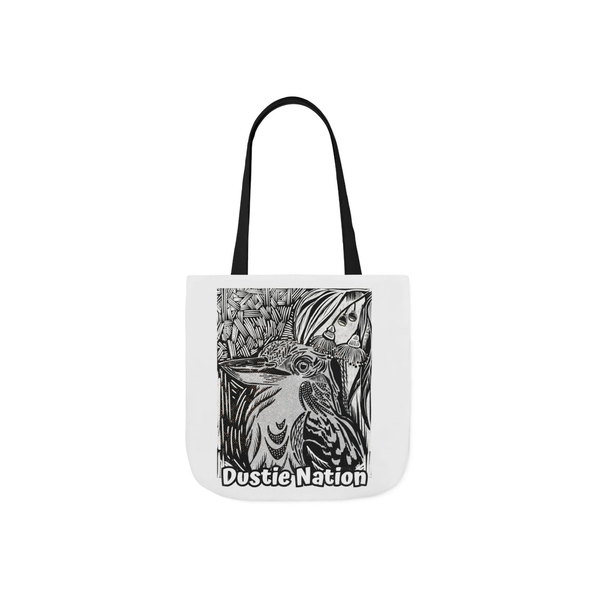Australian Kookaburra custom design WHITE Tote Bag - Hand drawn artwork & custom text available