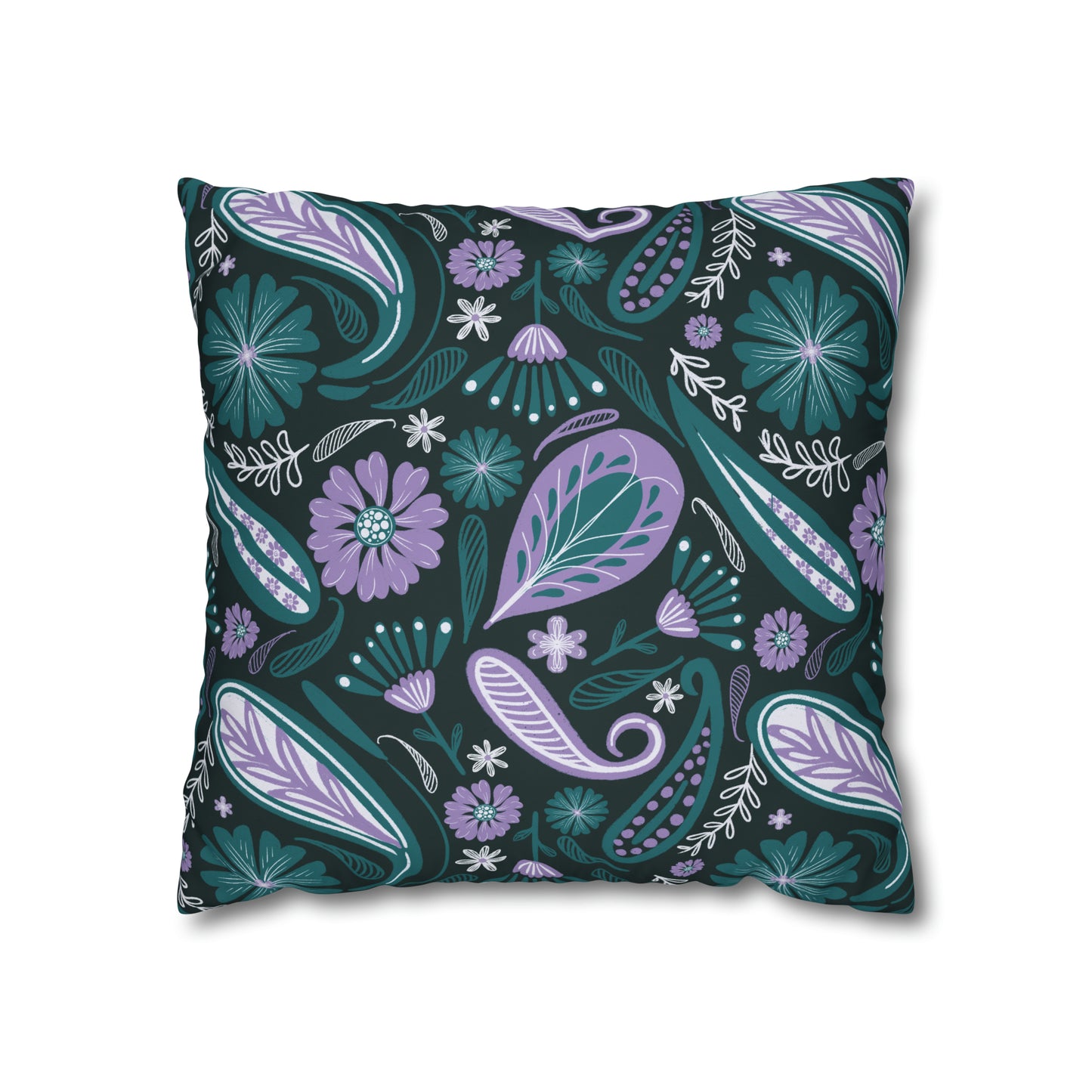 Serenity - hand drawn patterned cushion cover serene deep teal - Solei Designs