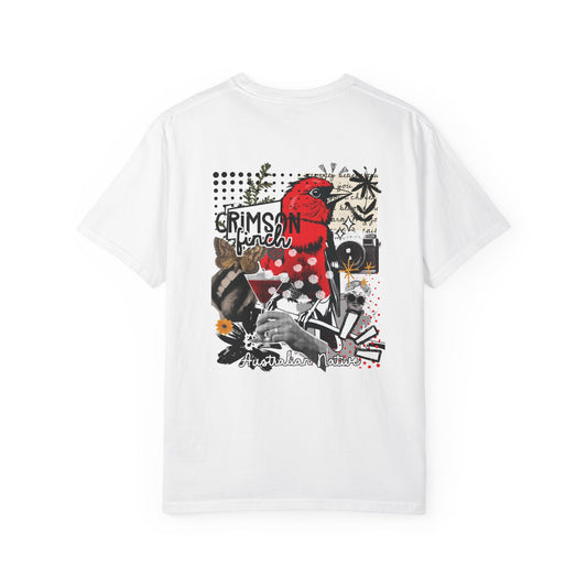 Crimson Finch graphic collage T Shirt - C1717 Comfort Colors