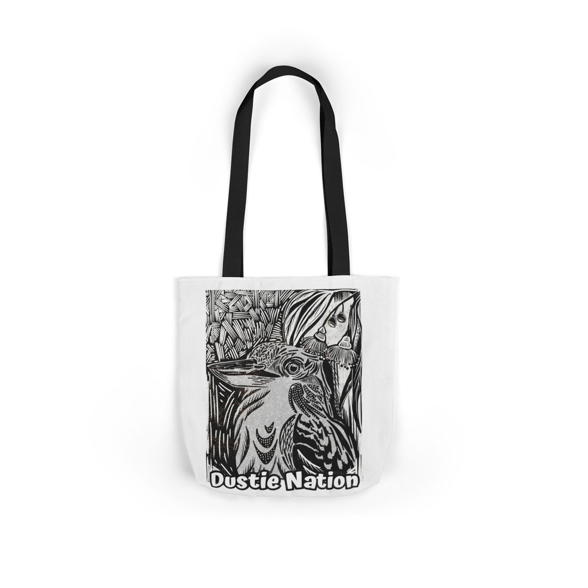 Australian Kookaburra custom design WHITE Tote Bag - Hand drawn artwork & custom text available