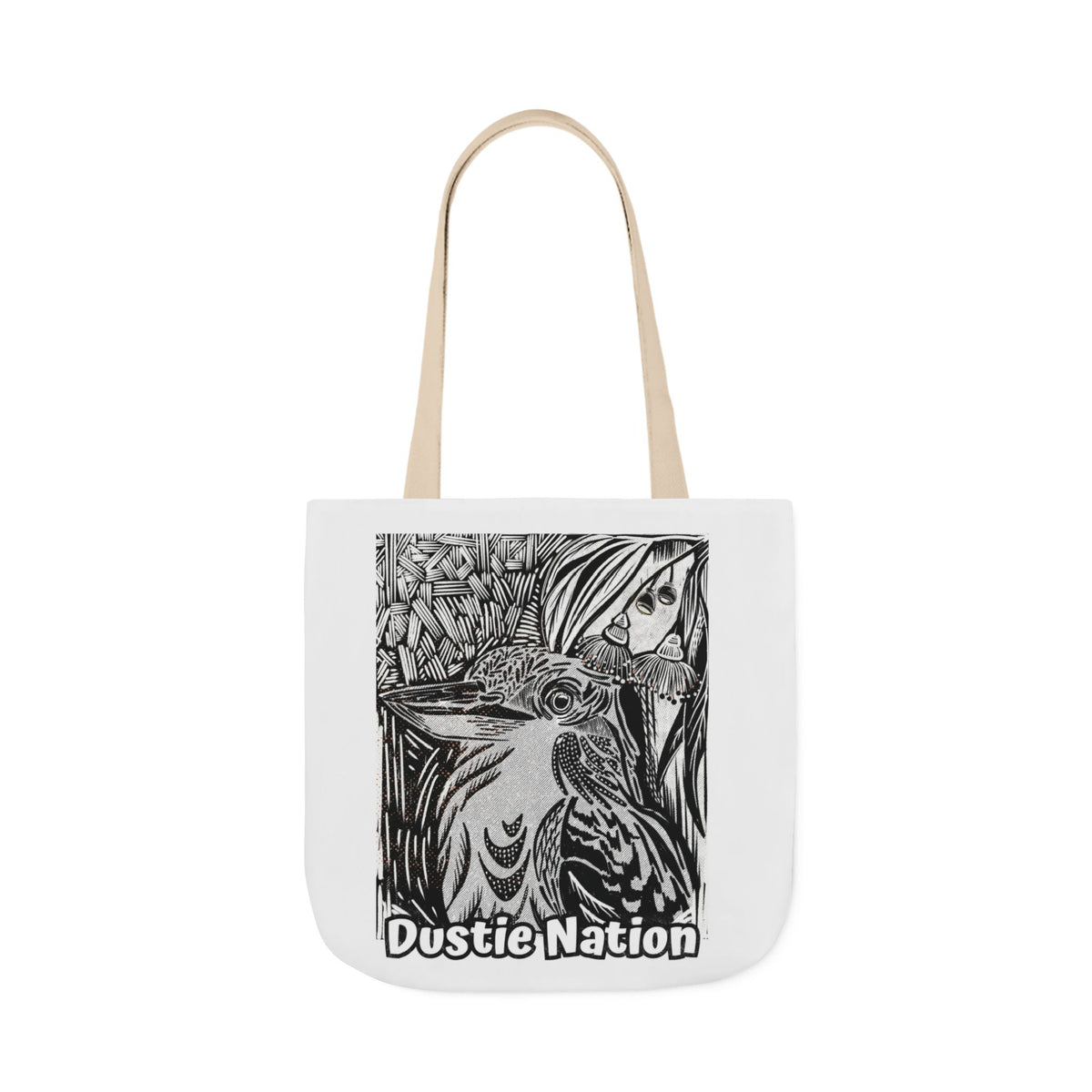 Australian Kookaburra custom design WHITE Tote Bag - Hand drawn artwork & custom text available
