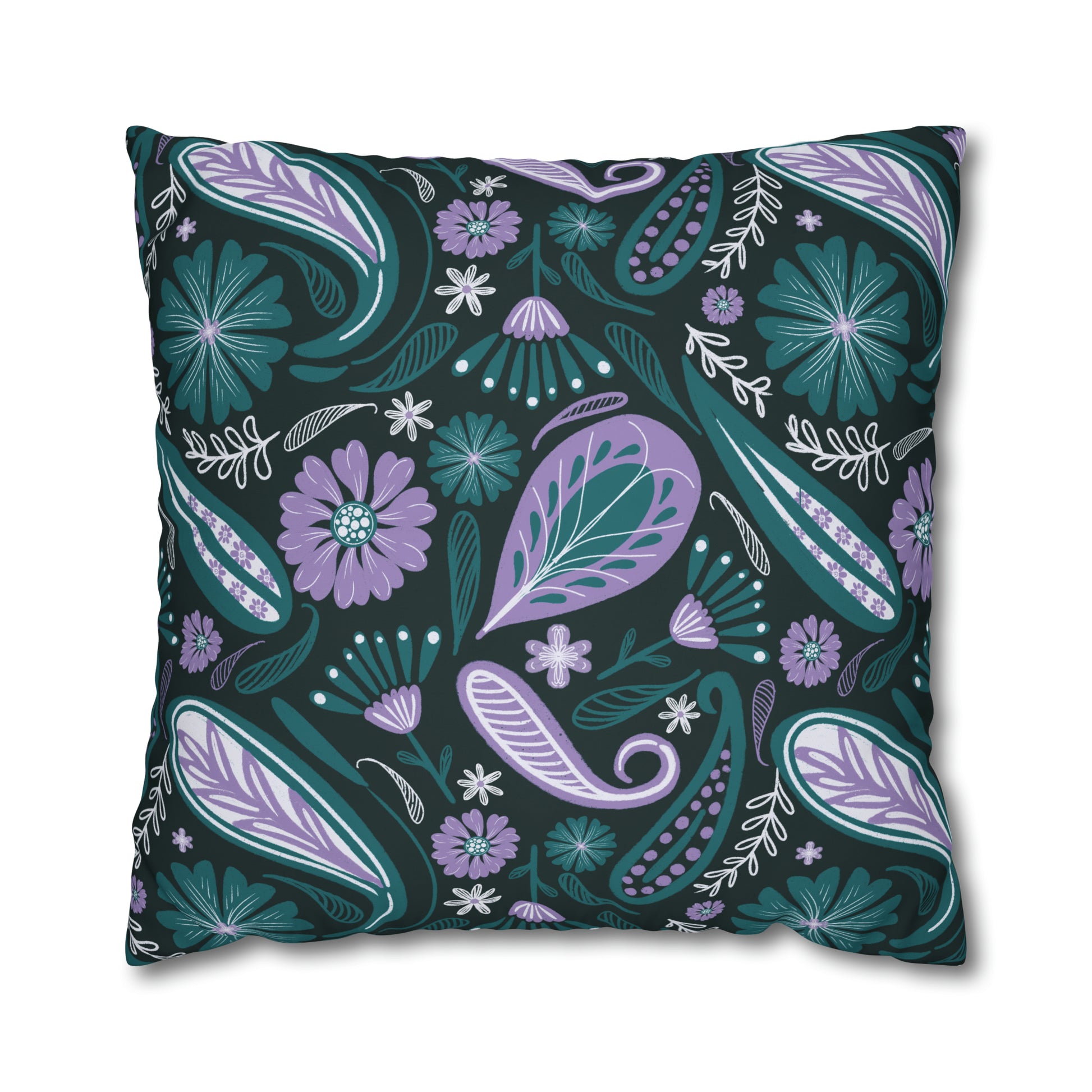 Serenity - hand drawn patterned cushion cover serene deep teal - Solei Designs
