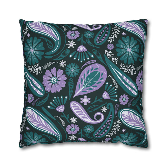 Serenity - hand drawn patterned cushion cover serene deep teal - Solei Designs
