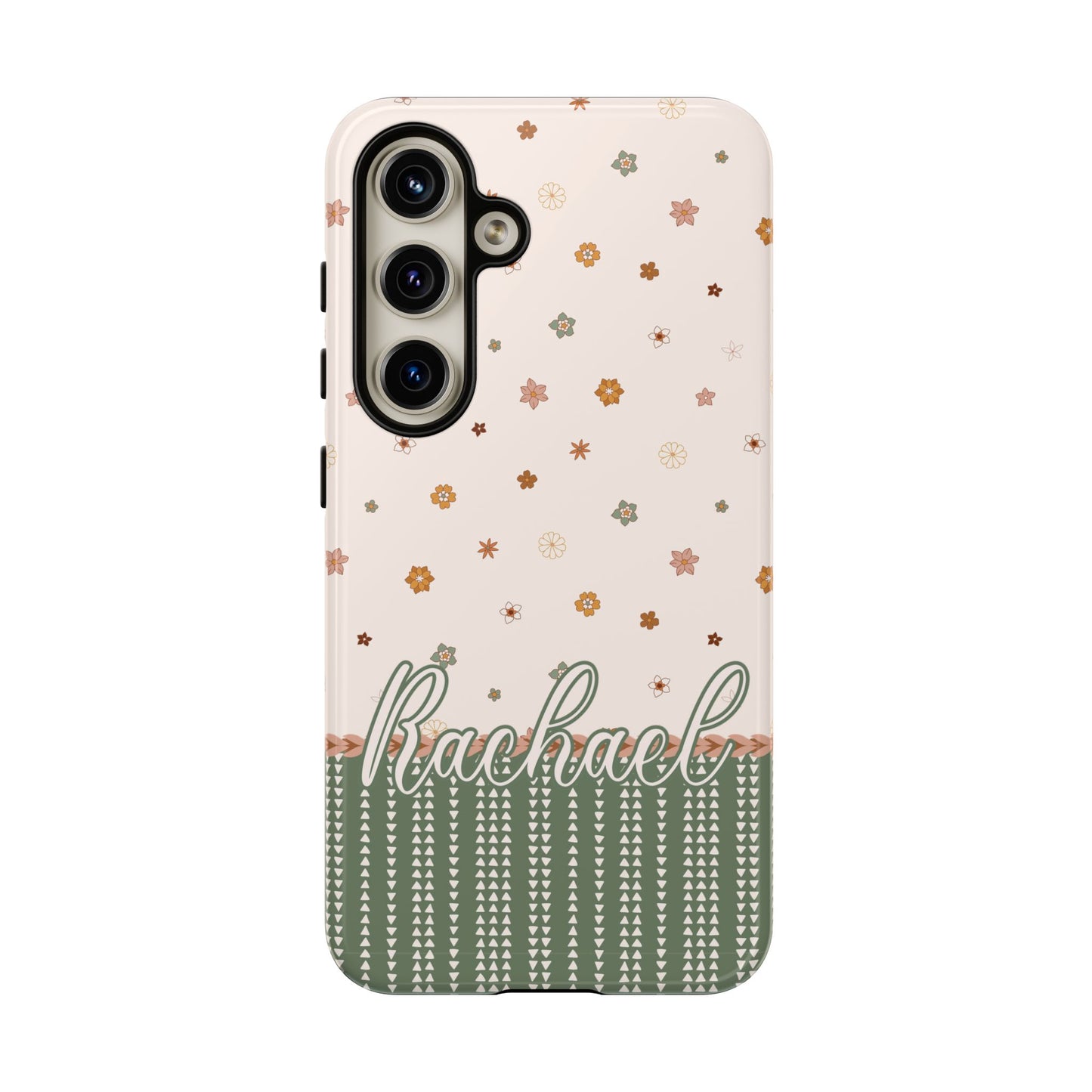 Personalised phone tough case - Pretty in pink ditsy floral design