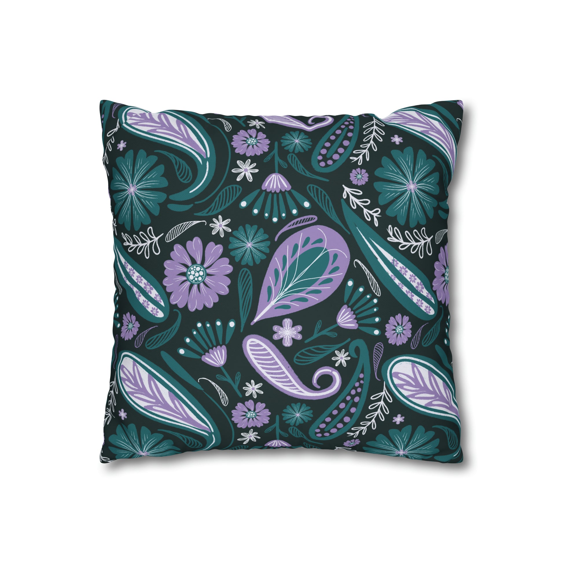 Serenity - hand drawn patterned cushion cover serene deep teal - Solei Designs