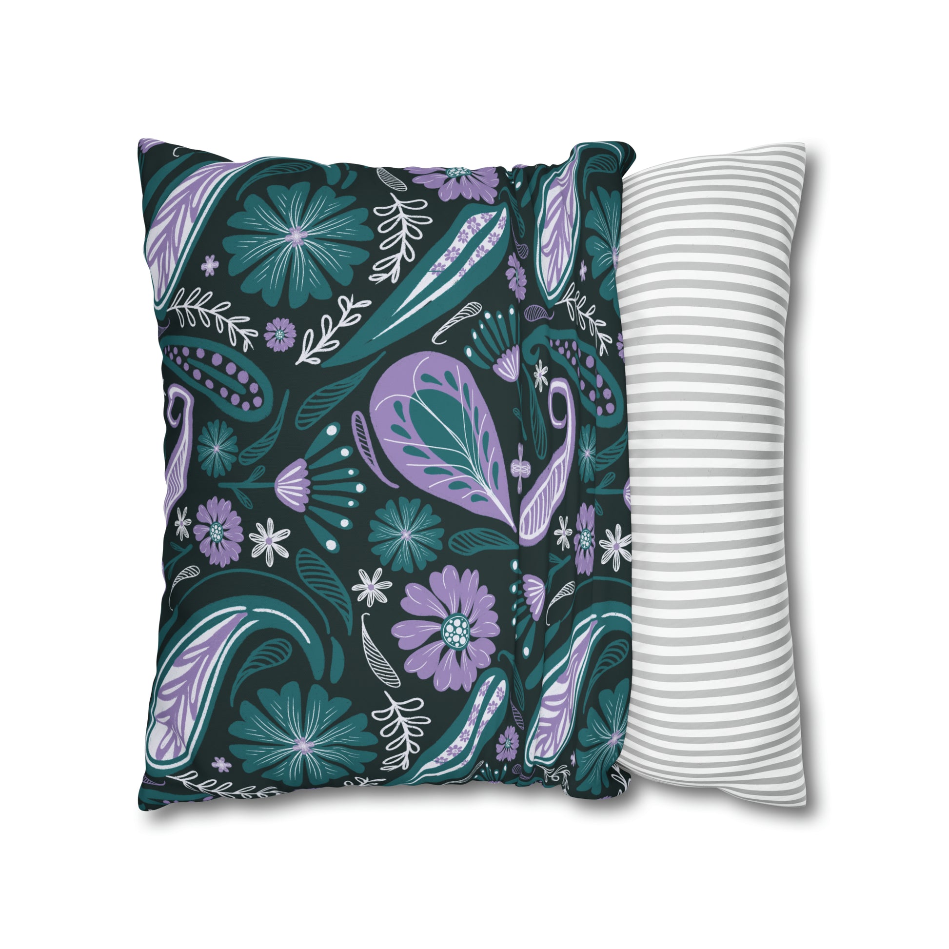 Serenity - hand drawn patterned cushion cover serene deep teal - Solei Designs