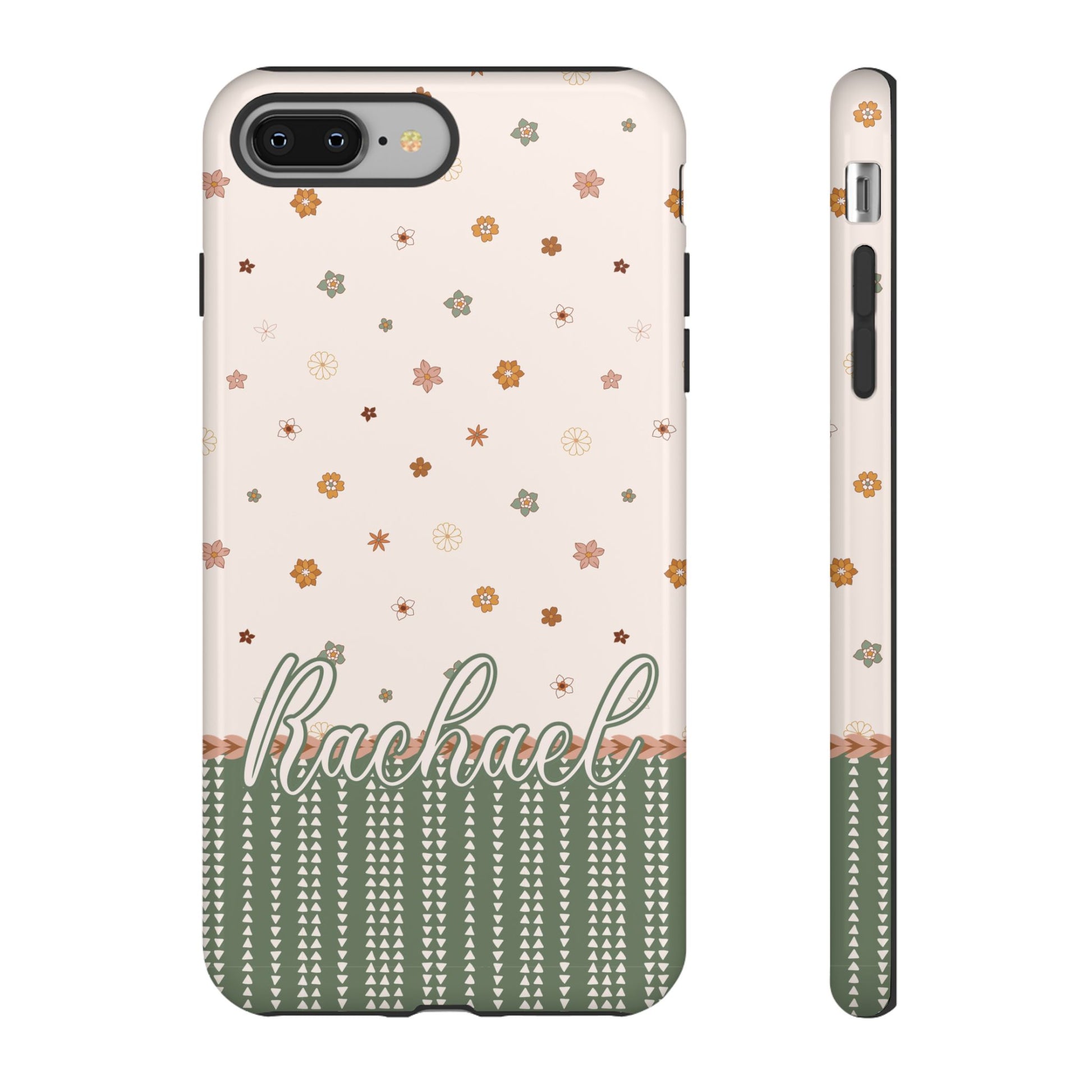 Custom phone tough case Australia, soft pink and green floral design