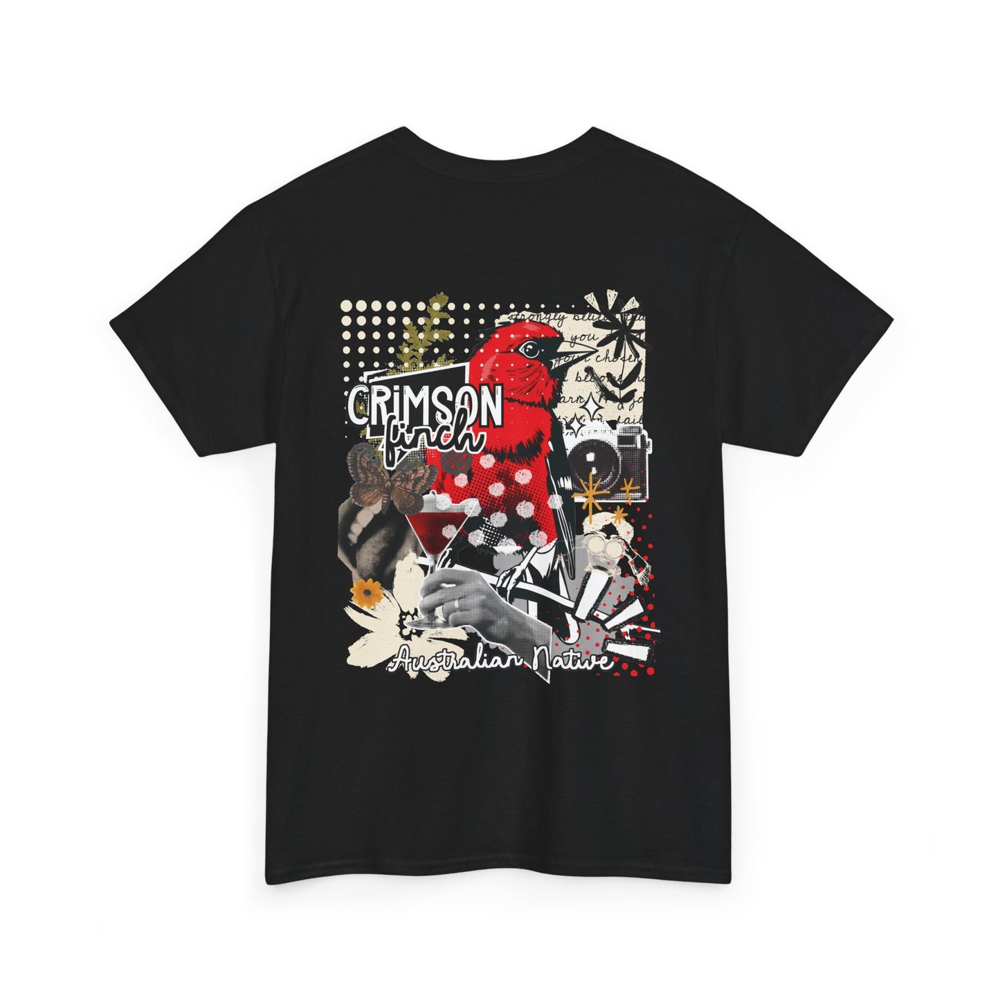Crimson Finch Australian native species custom T Shirt - Gildan 5000