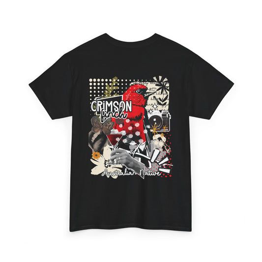 Crimson Finch Australian native species custom T Shirt - Gildan 5000