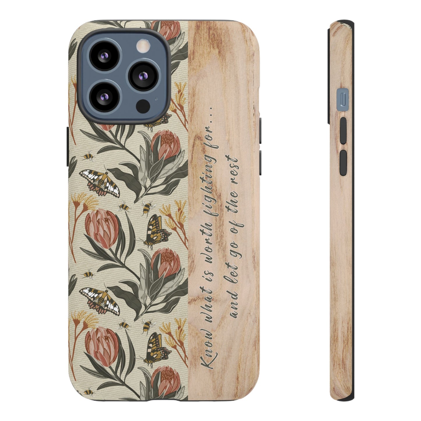 Phone tough case with hand drawn artwork and personalised affirmations