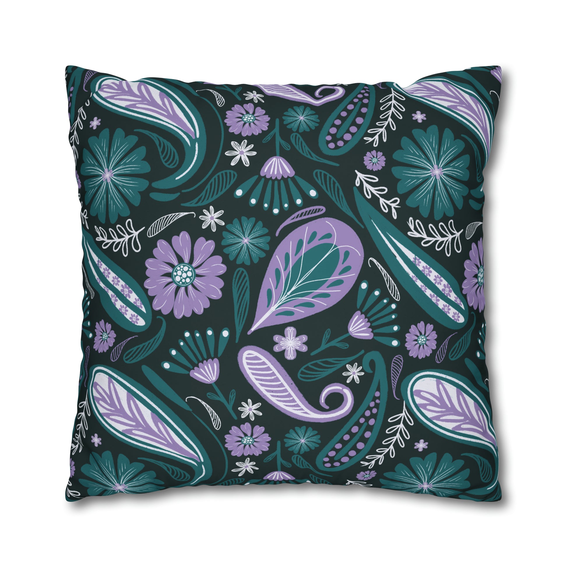 Serenity - hand drawn patterned cushion cover serene deep teal - Solei Designs