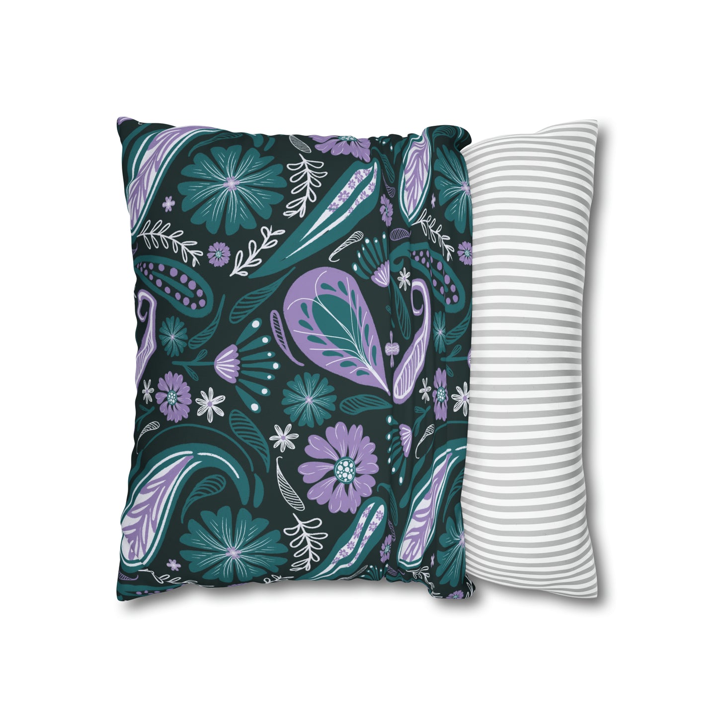 Serenity - hand drawn patterned cushion cover serene deep teal - Solei Designs