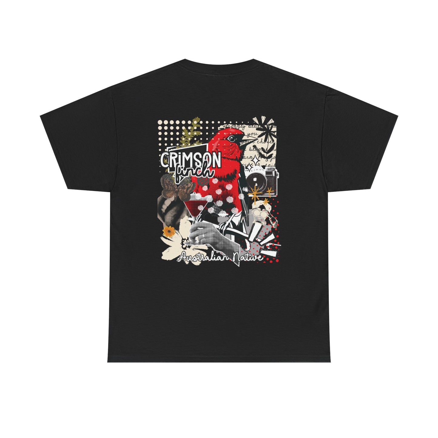 Crimson Finch Australian native species custom T Shirt - Gildan 5000
