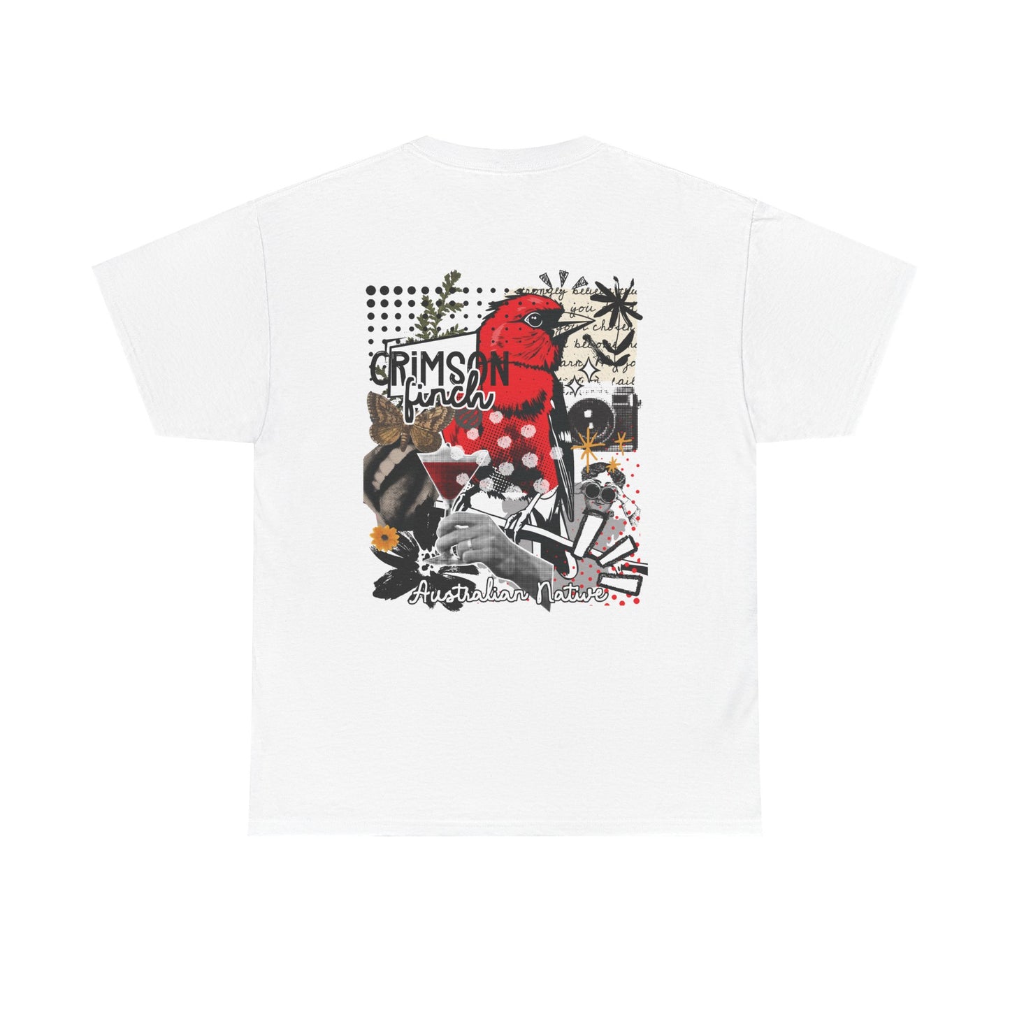 Crimson Finch Australian native species custom T Shirt - Gildan 5000