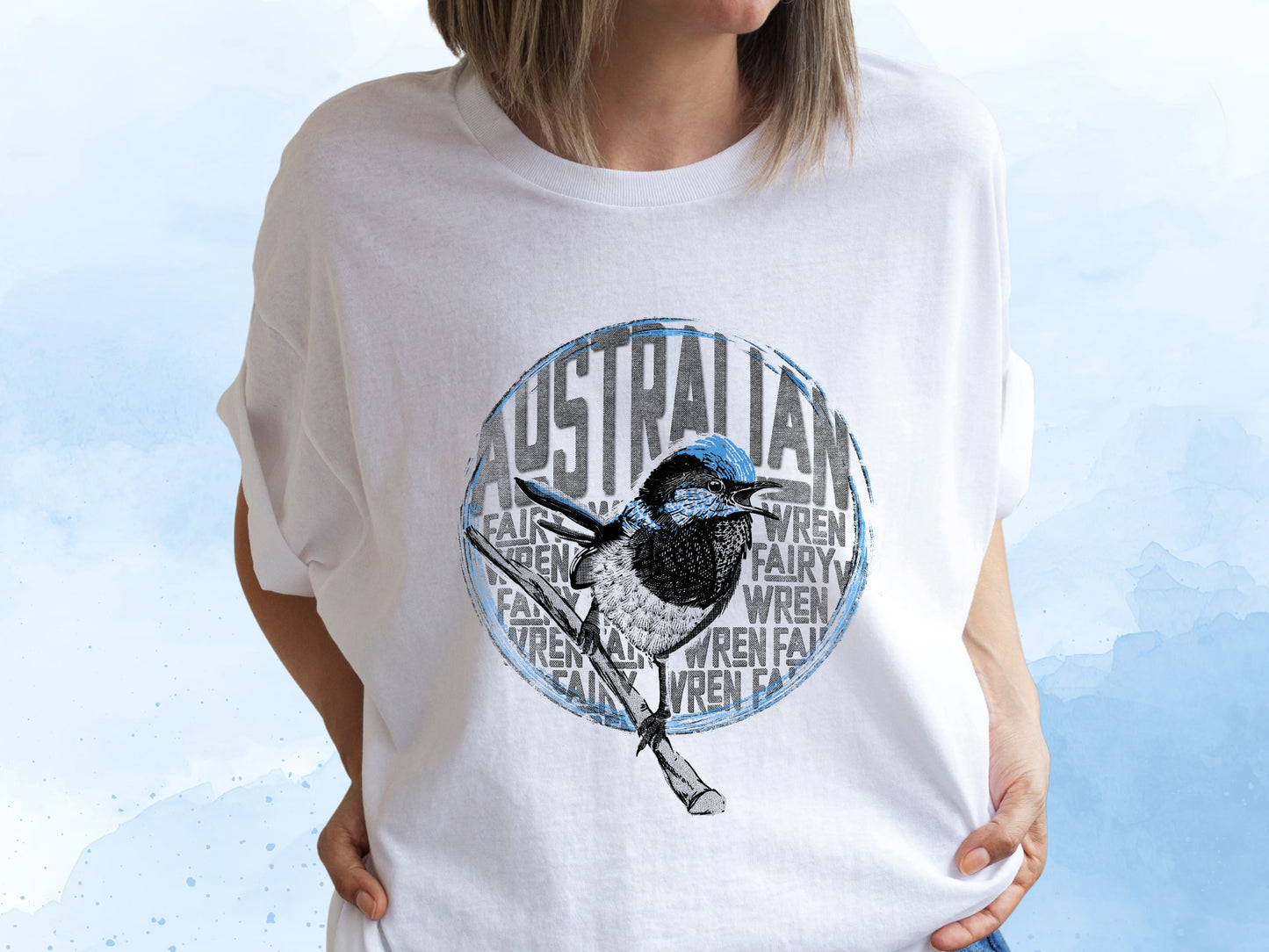 Australian Fairy Wren - C1717 Custom Graphic Soft style T Shirt