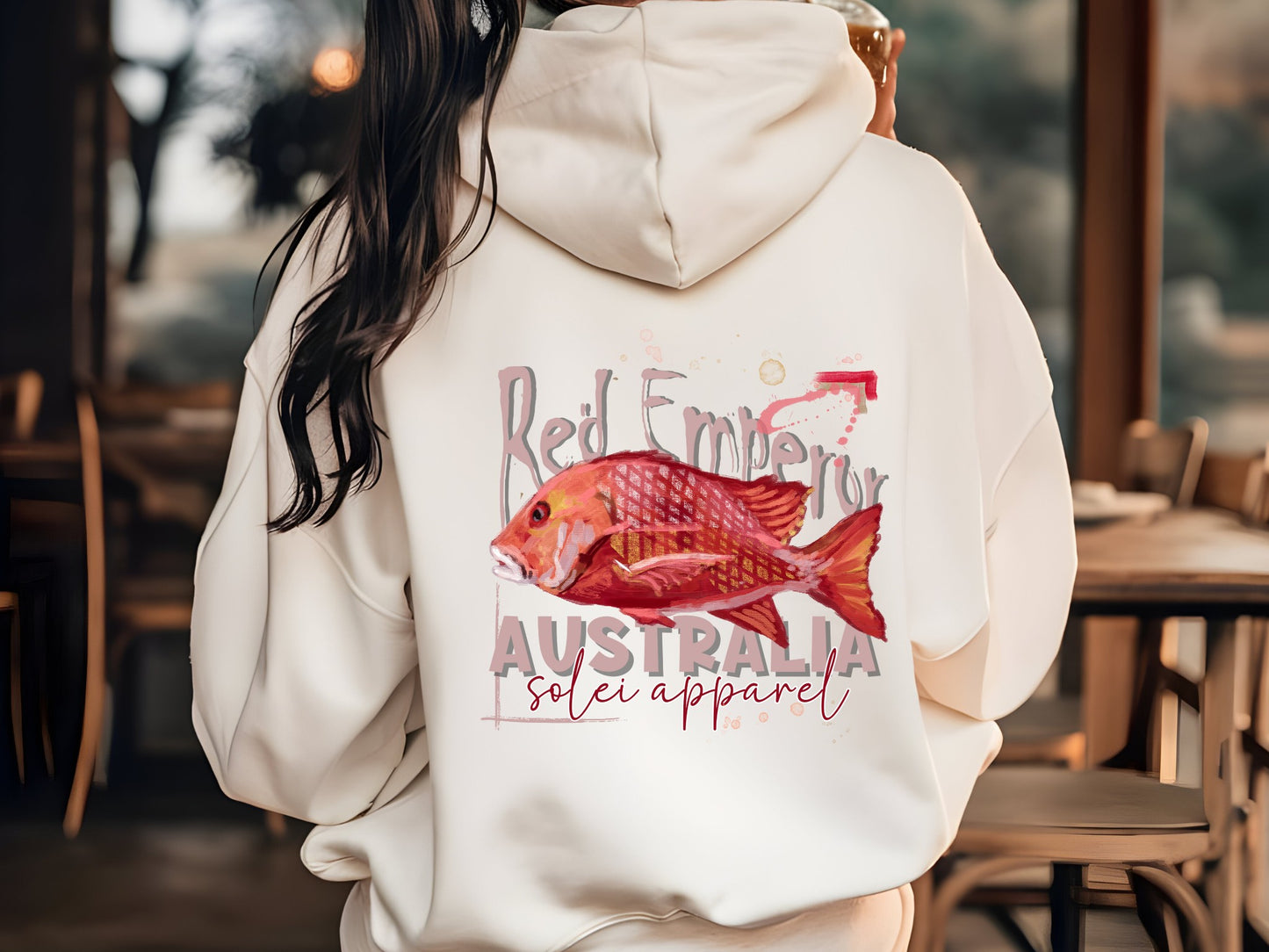 Heavy Blend Hoodie - Hand drawn artwork - Red Emperor Fish Australian design