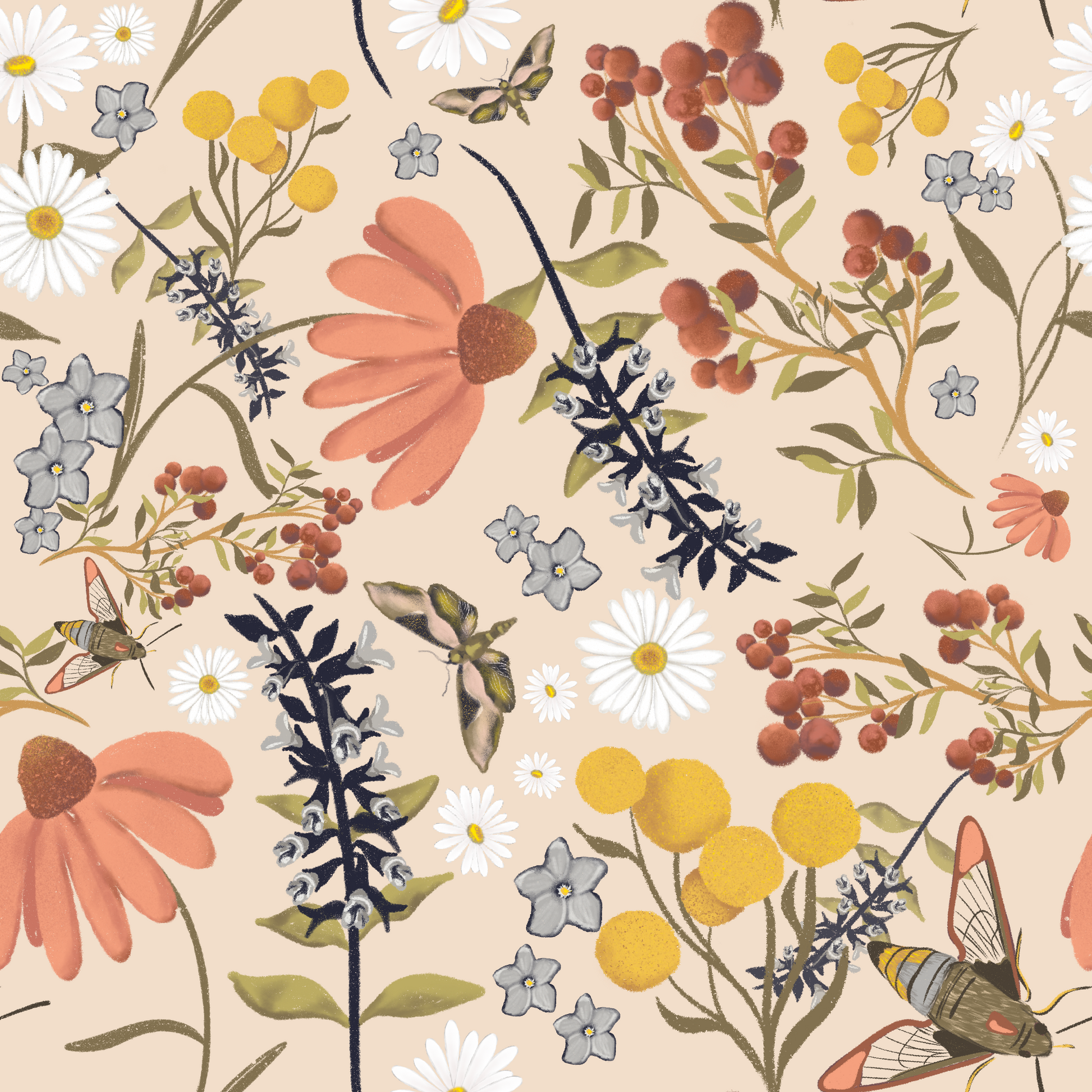 Whimsical Wildflower seamless pattern - Solei Designs