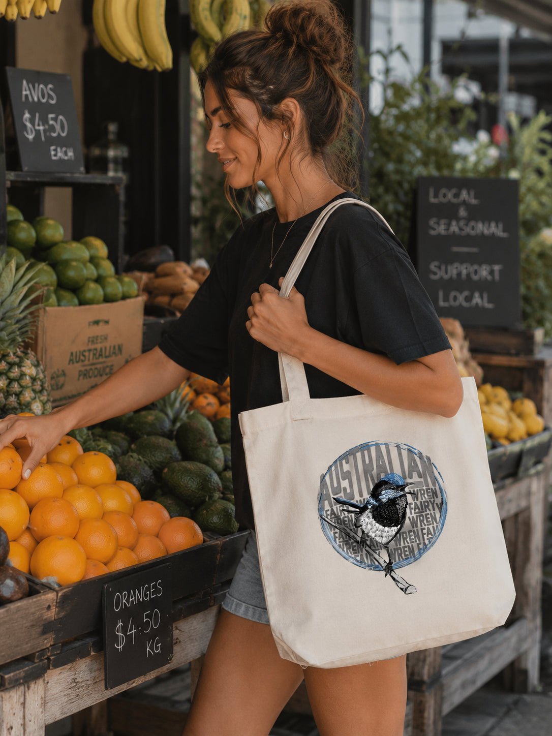 Australian Fair Wren Canvas Tote Bag - Dustie Nation