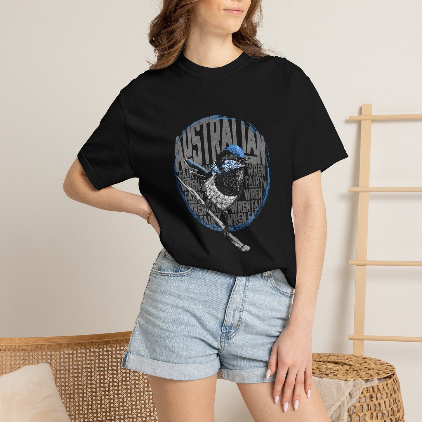 Australian Fairy Wren - C1717 Custom Graphic Soft style T Shirt - Dustie Nation