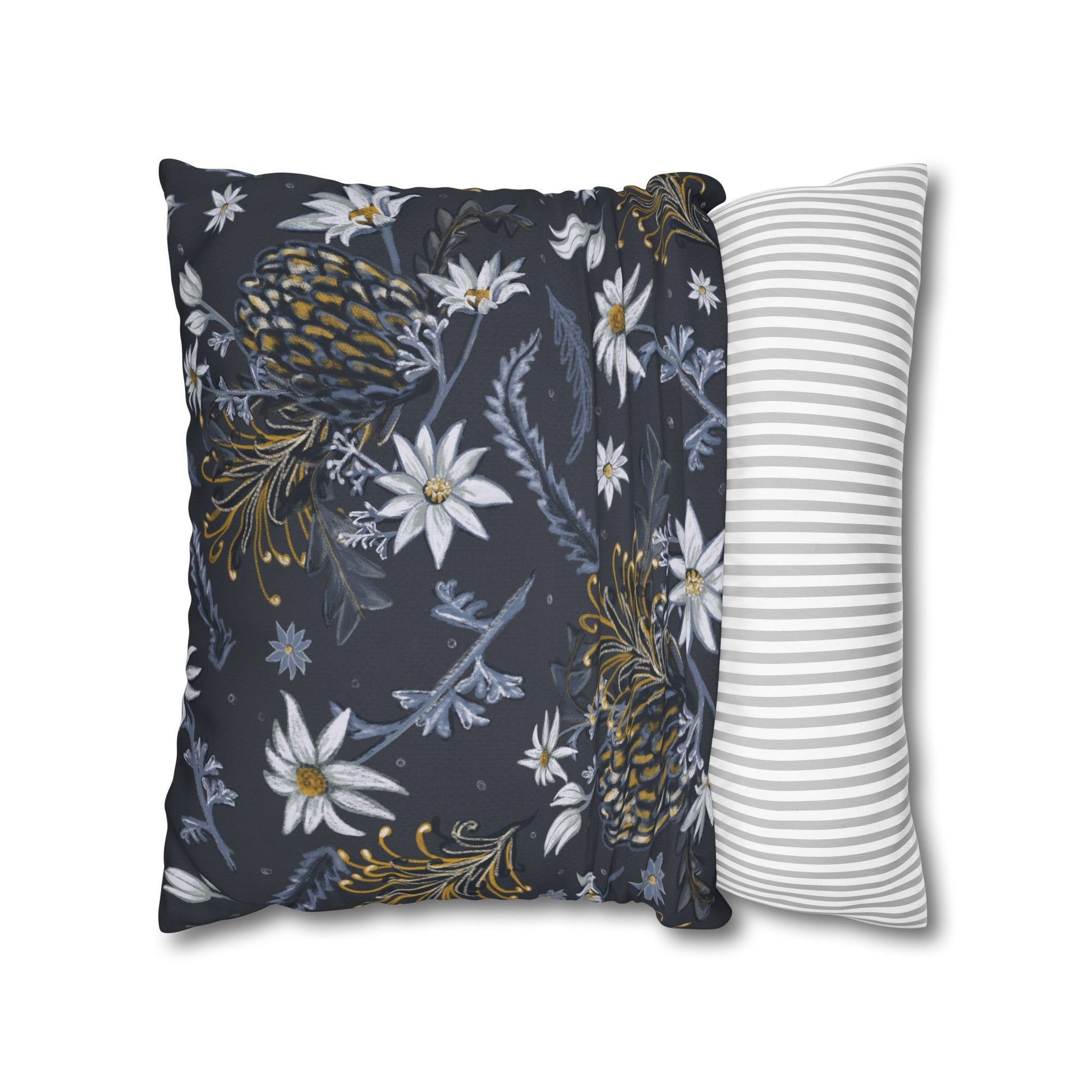 Banksia Blue Collection - hand drawn artwork - cushion - Solei Designs