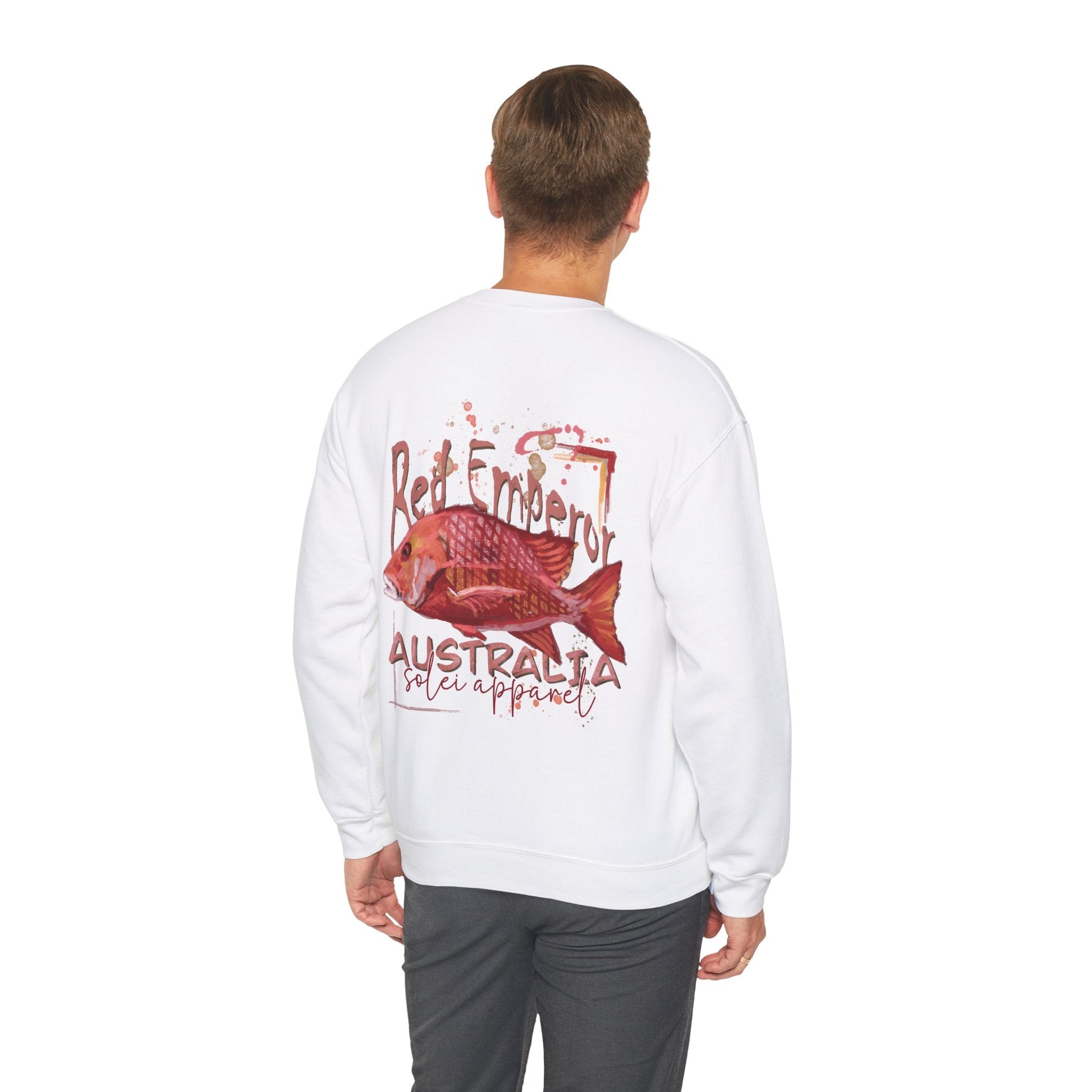 Crewneck Jumper - Hand drawn Australian Red Emperor Fish Design - Solei Designs