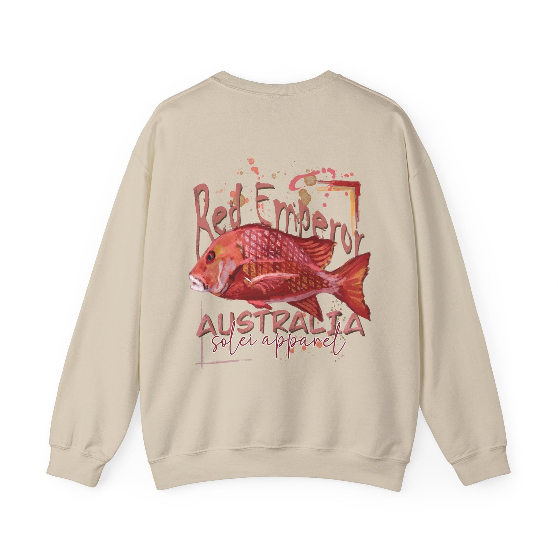 Crewneck Jumper - Hand drawn Australian Red Emperor Fish Design - Solei Designs