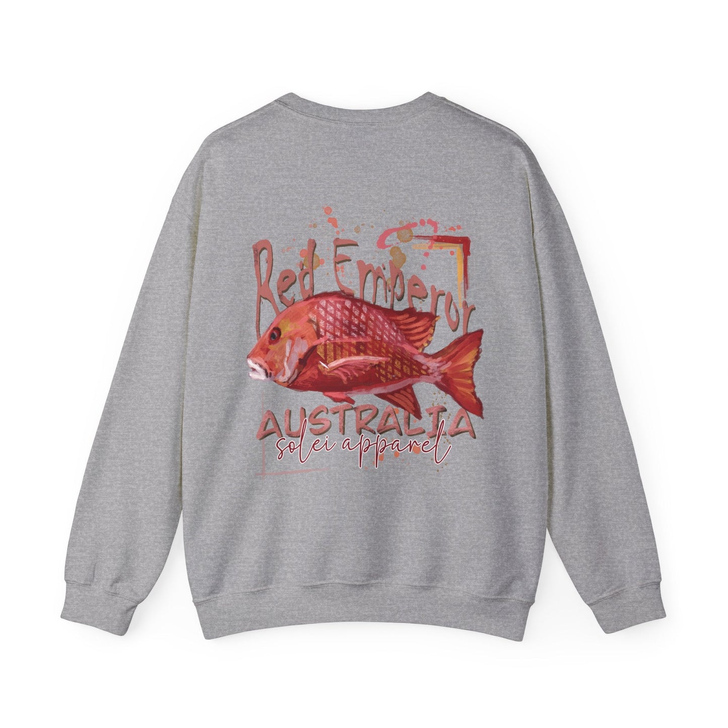 Crewneck Jumper - Hand drawn Australian Red Emperor Fish Design - Solei Designs