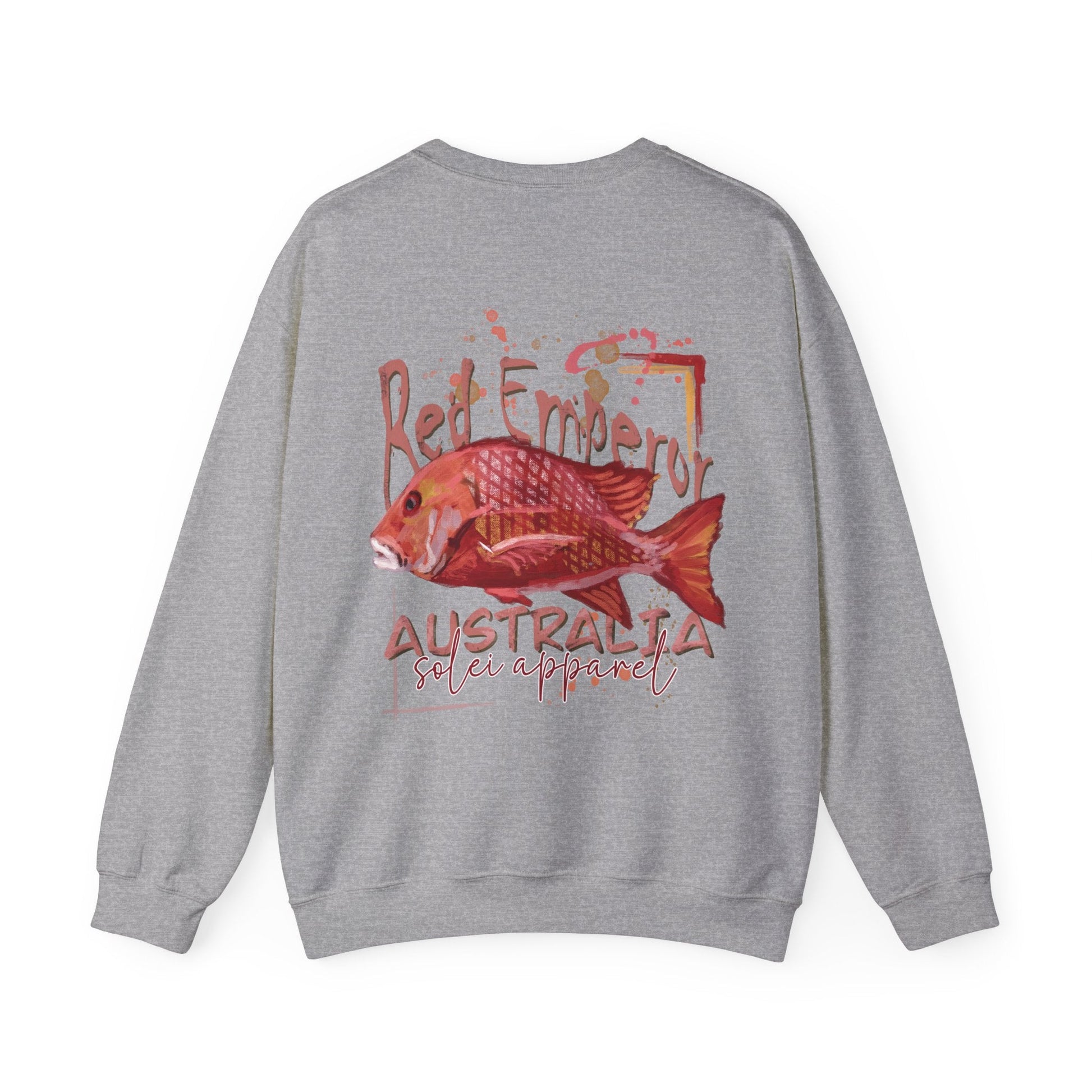 Crewneck Jumper - Hand drawn Australian Red Emperor Fish Design - Solei Designs